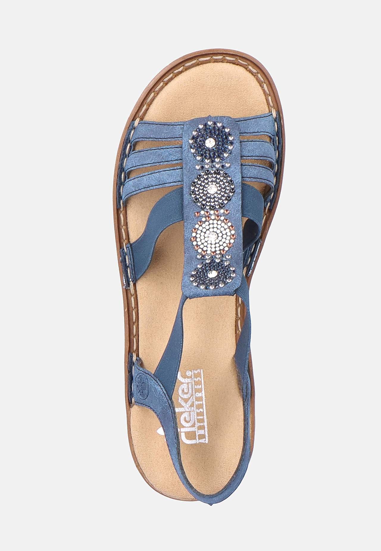 Sandal med stropper og vakre, dekorative steiner