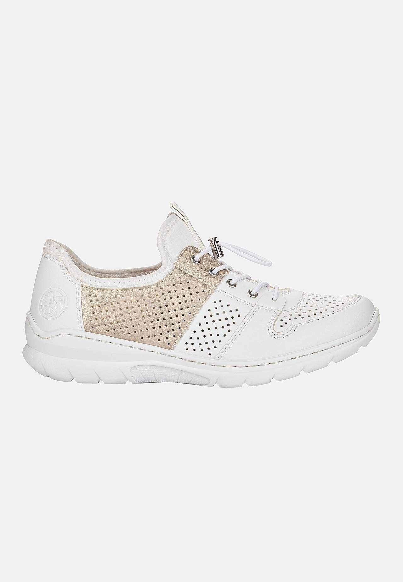 Joggesko med skinnende gulldetalj og en slip on