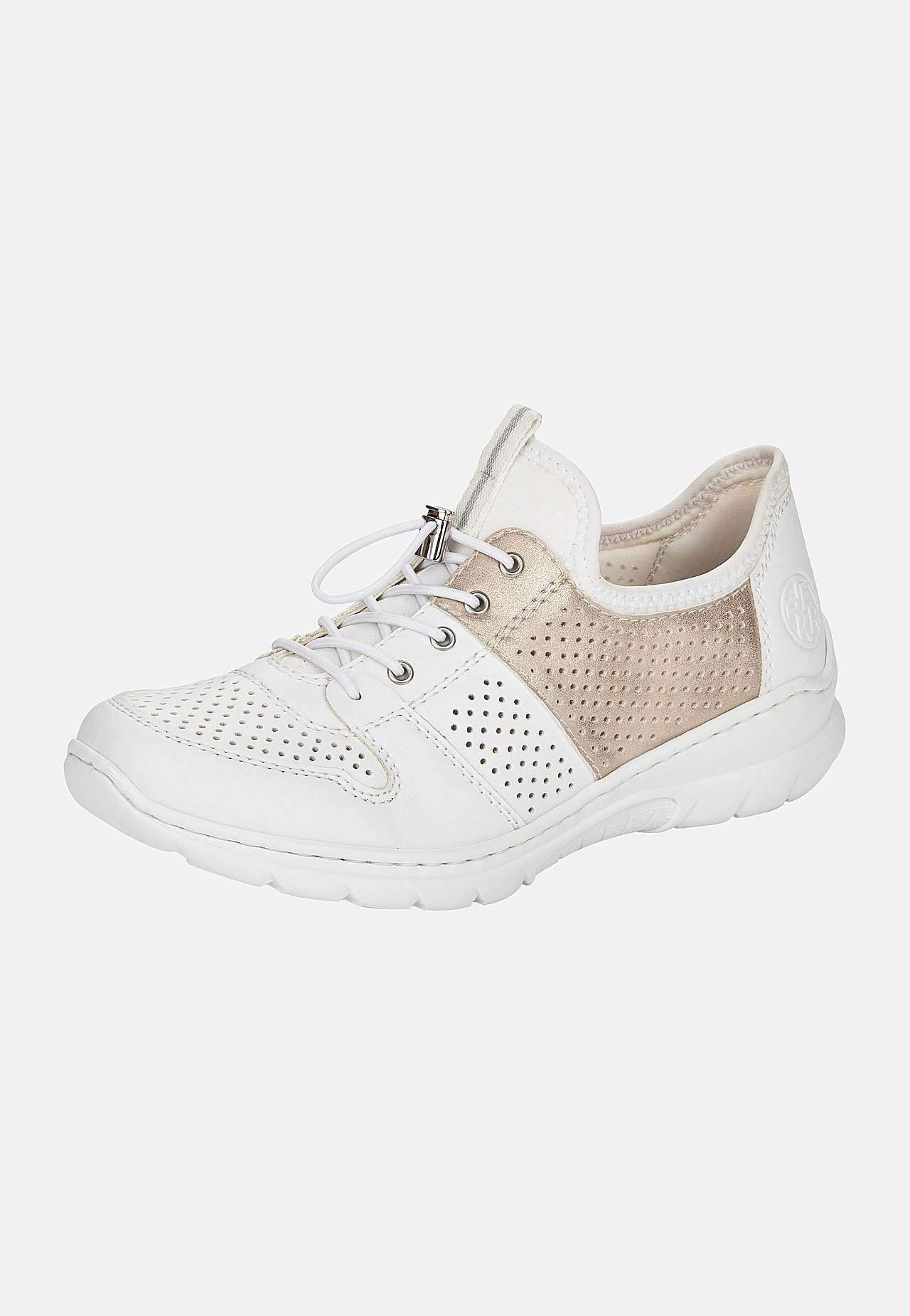 Joggesko med skinnende gulldetalj og en slip on