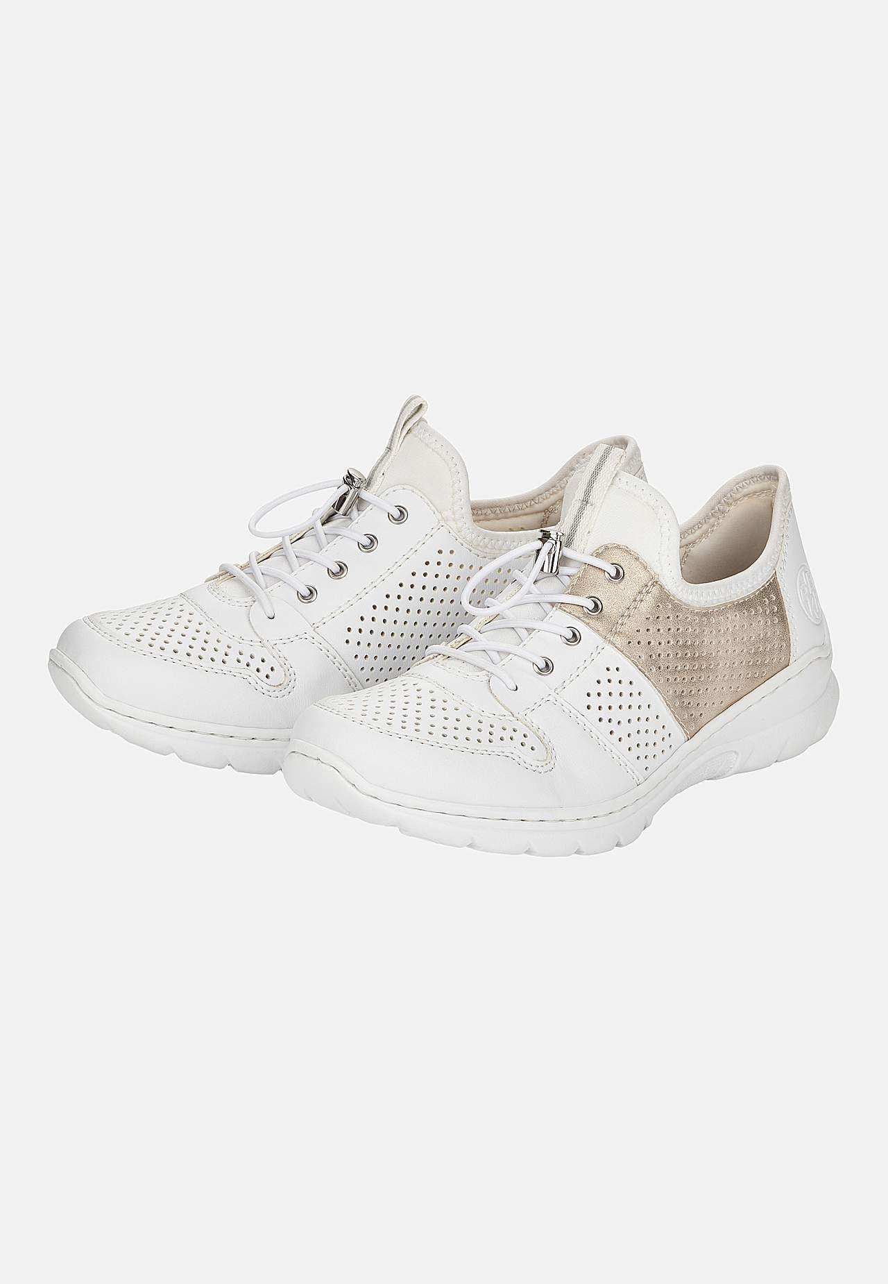 Joggesko med skinnende gulldetalj og en slip on