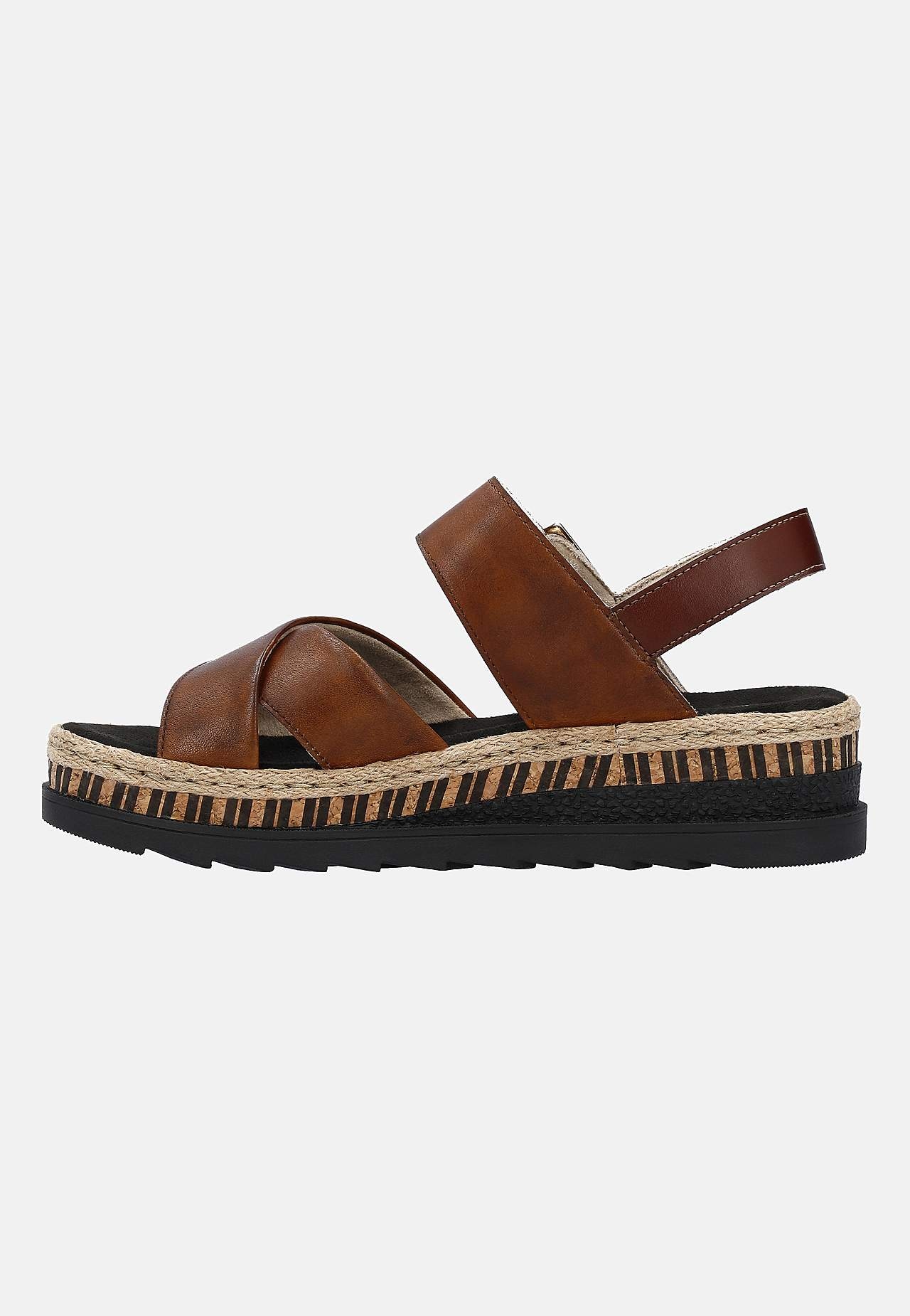Komfortabel sandal med kryssede stropper