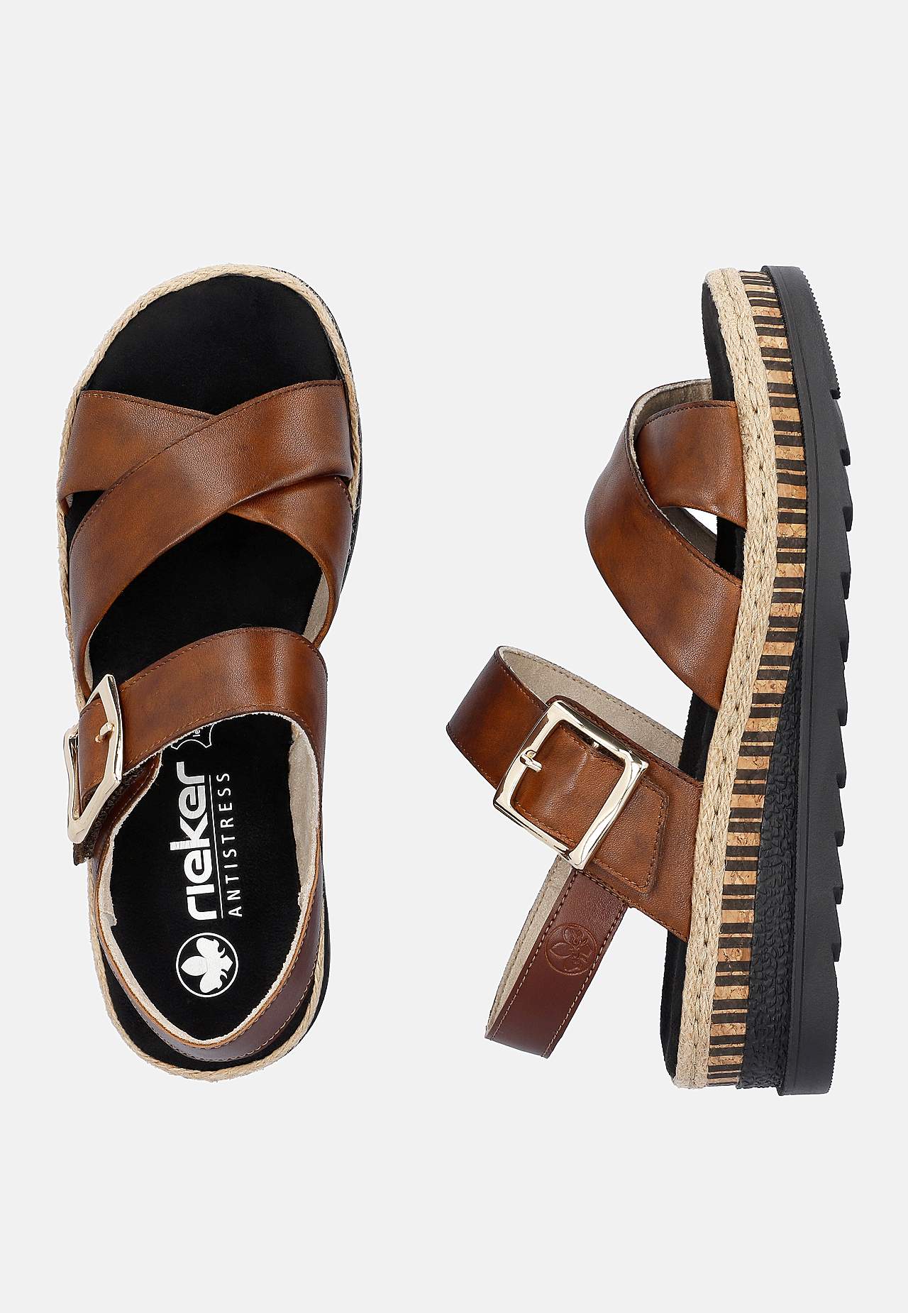Komfortabel sandal med kryssede stropper