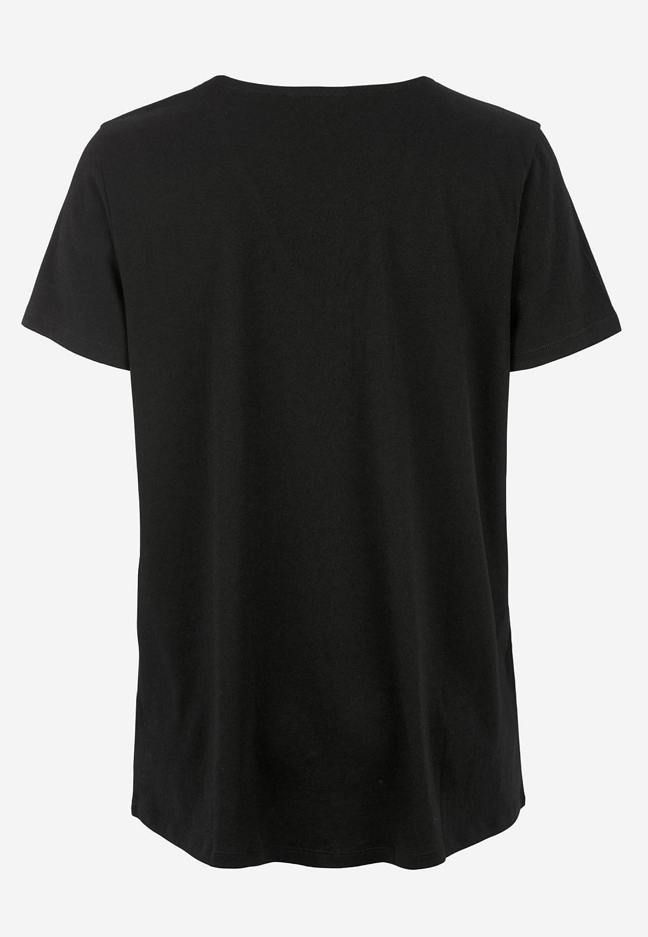 Myk jerseytopp med v-ringning