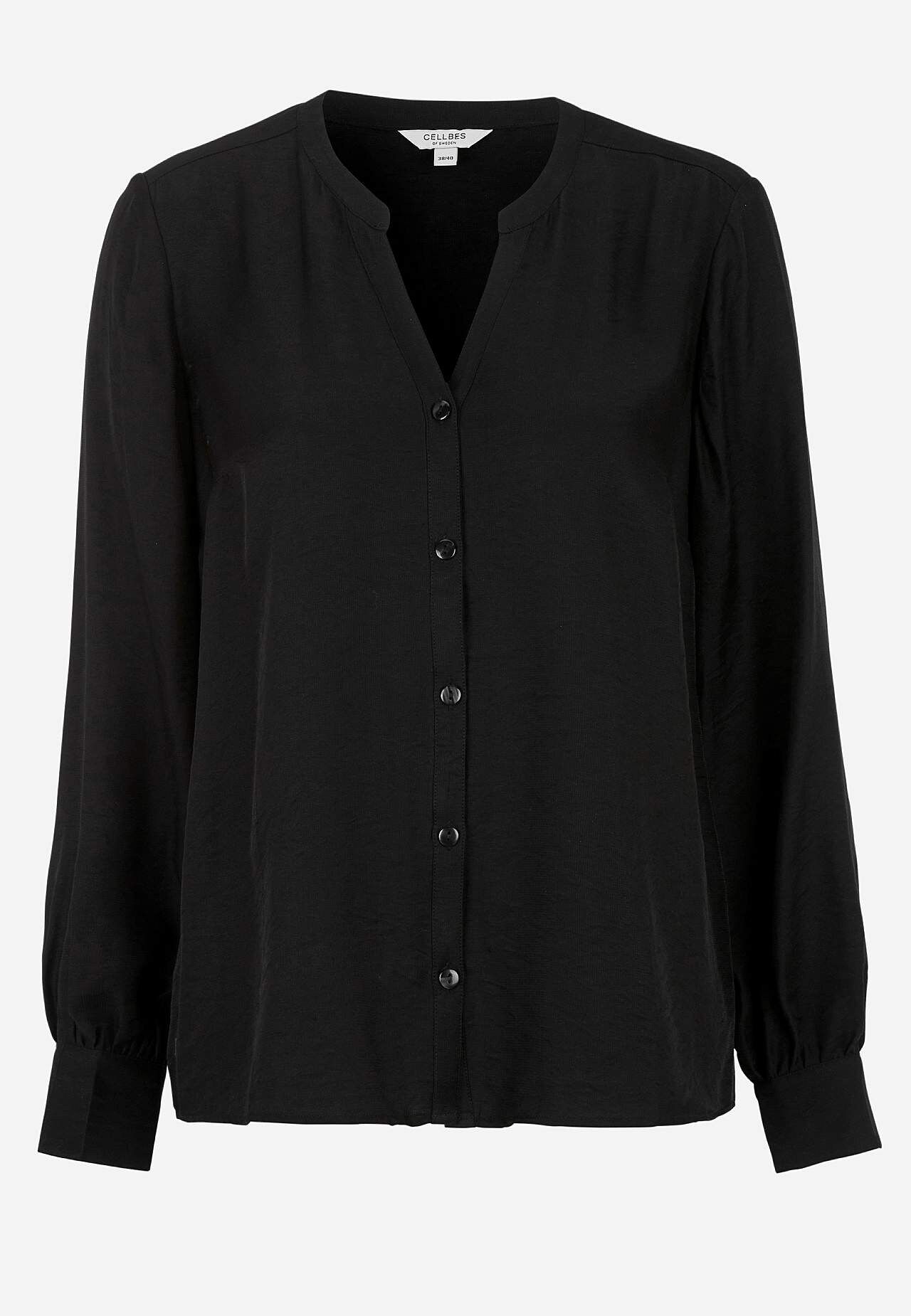 Vevet bluse med knapper