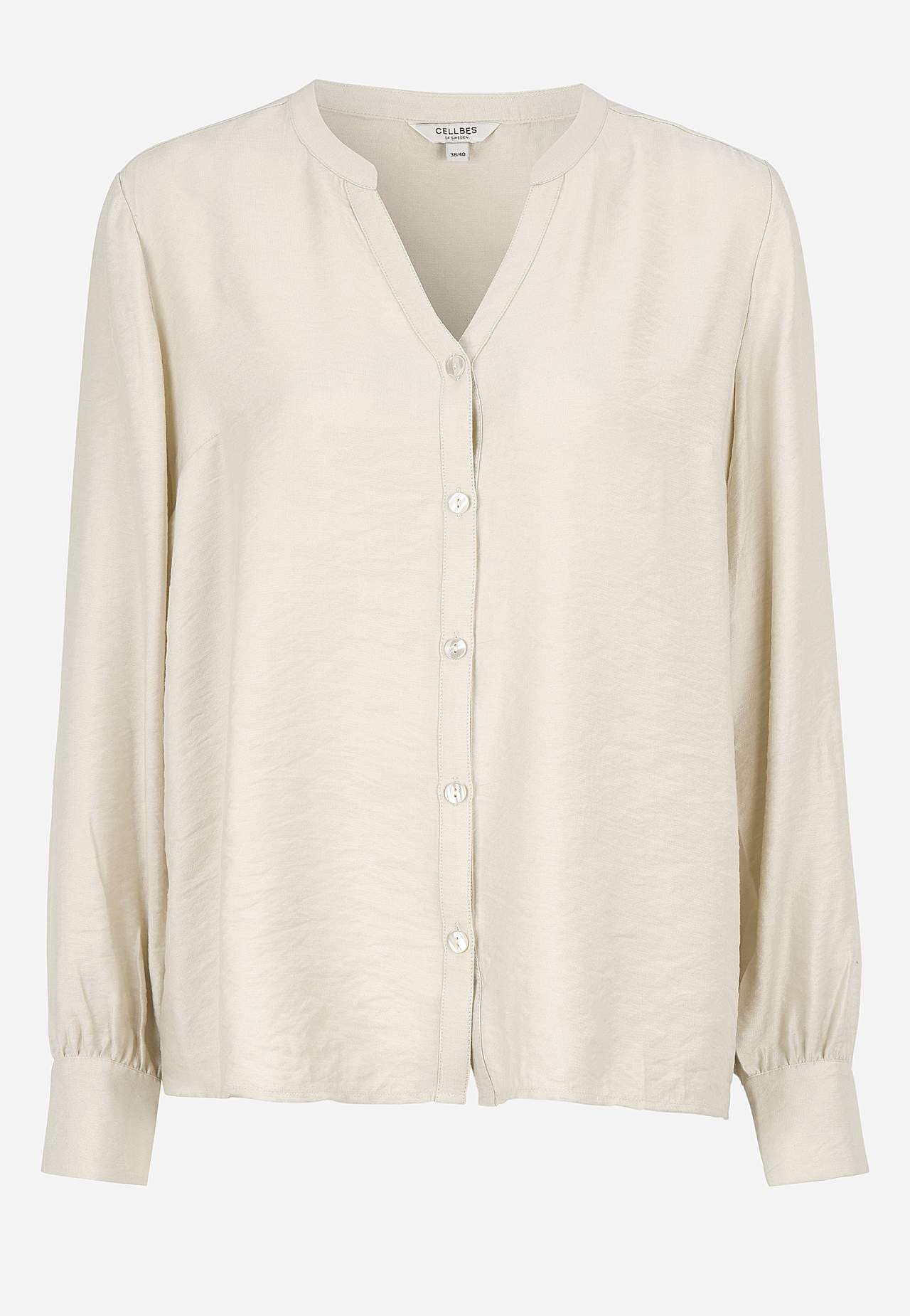 Vevet bluse med knapper