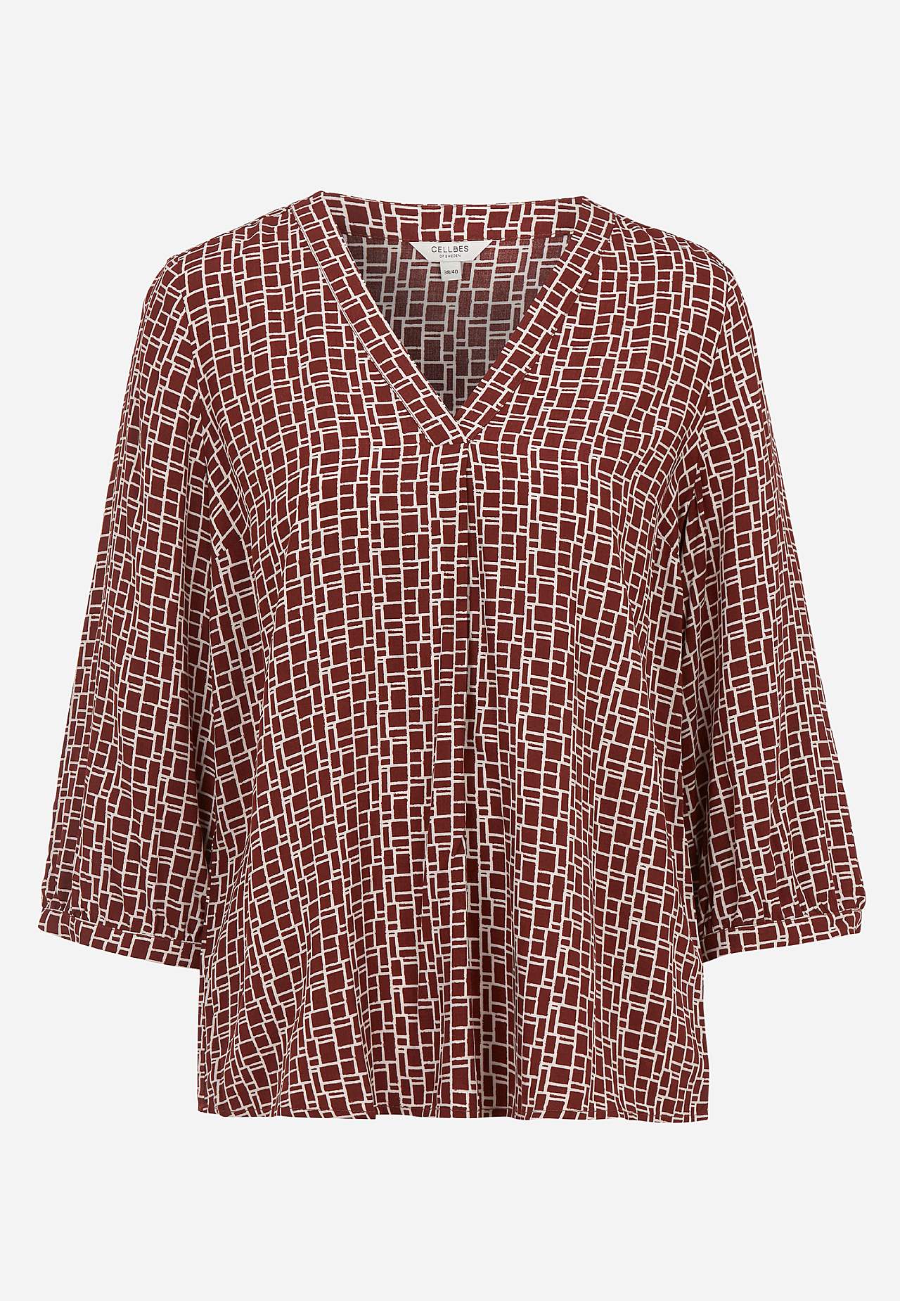 V-halset, vevet bluse