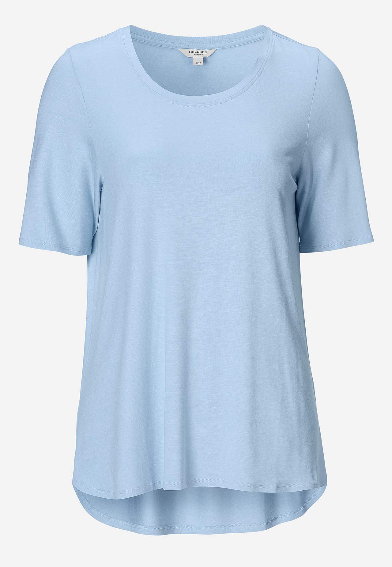 Jerseytopp med korte ermer