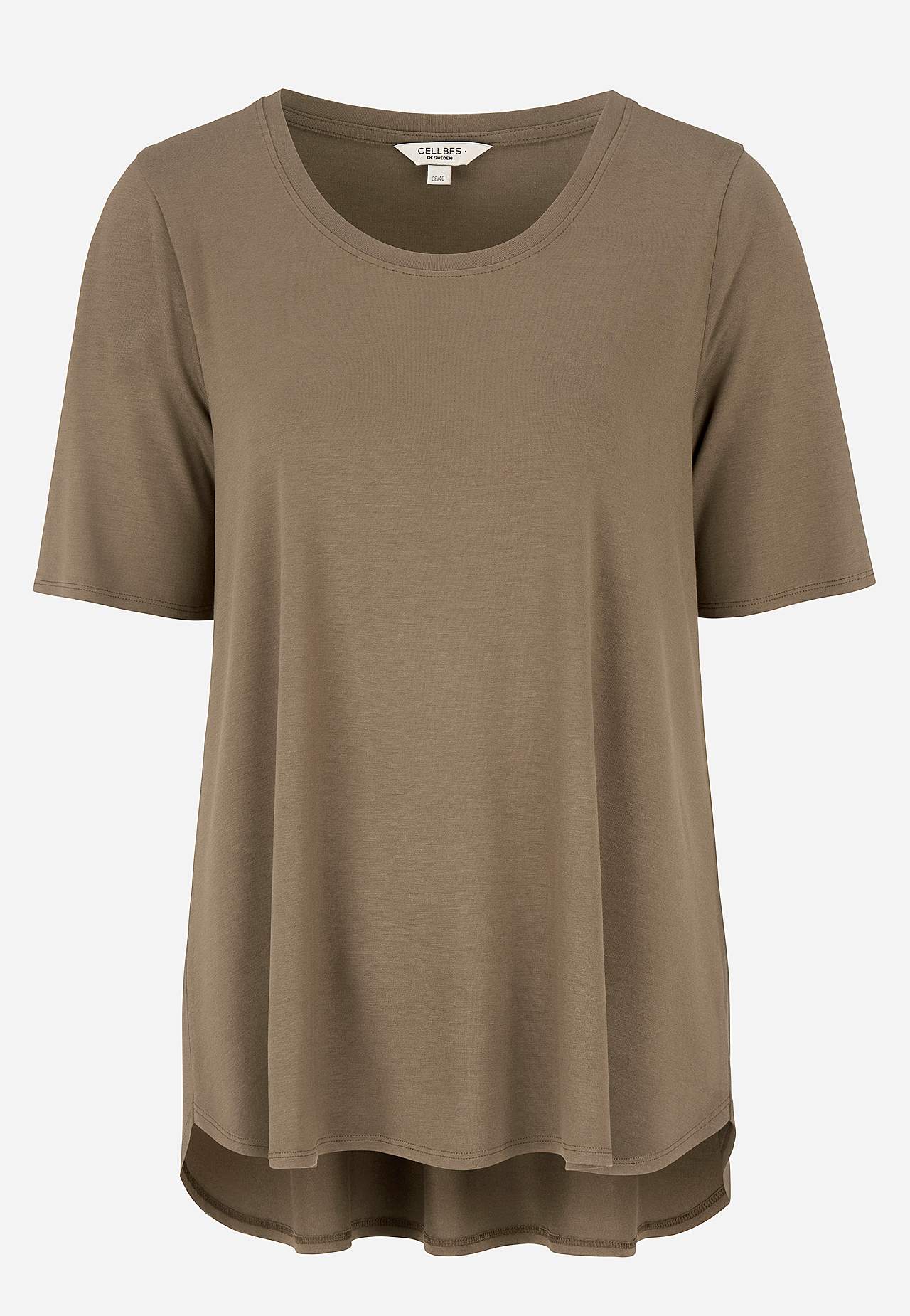 Jerseytopp med korte ermer