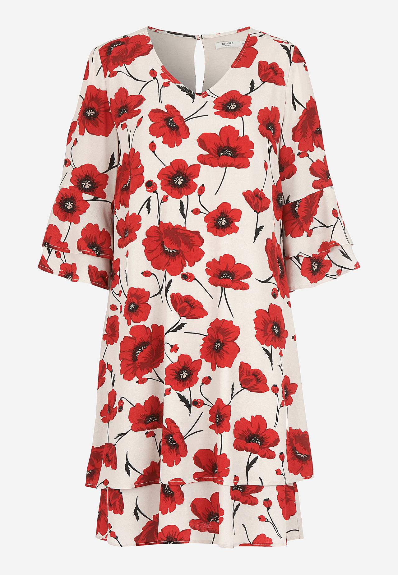 Lag på lag-kjole med volangermer