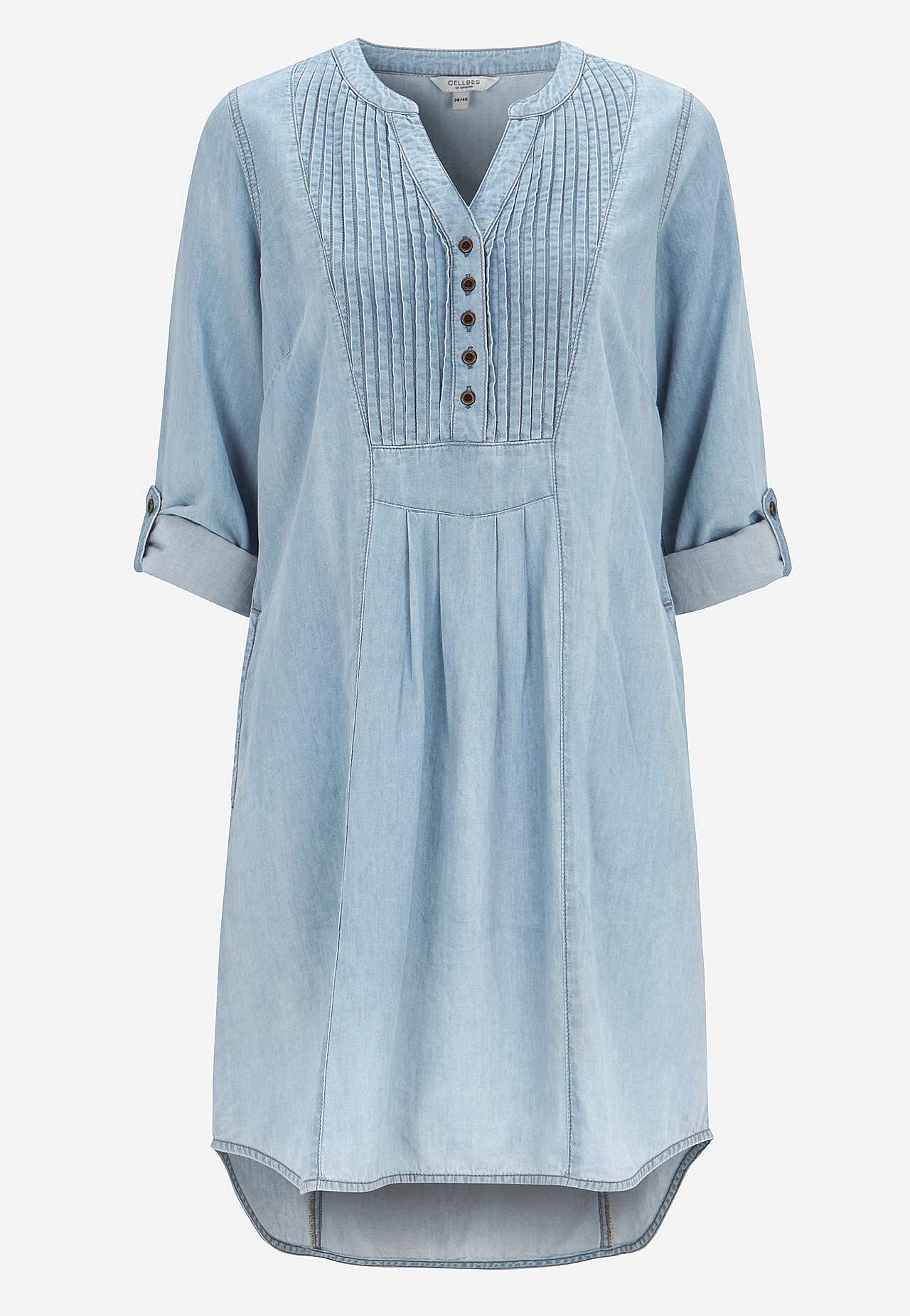 Romslig denimkjole