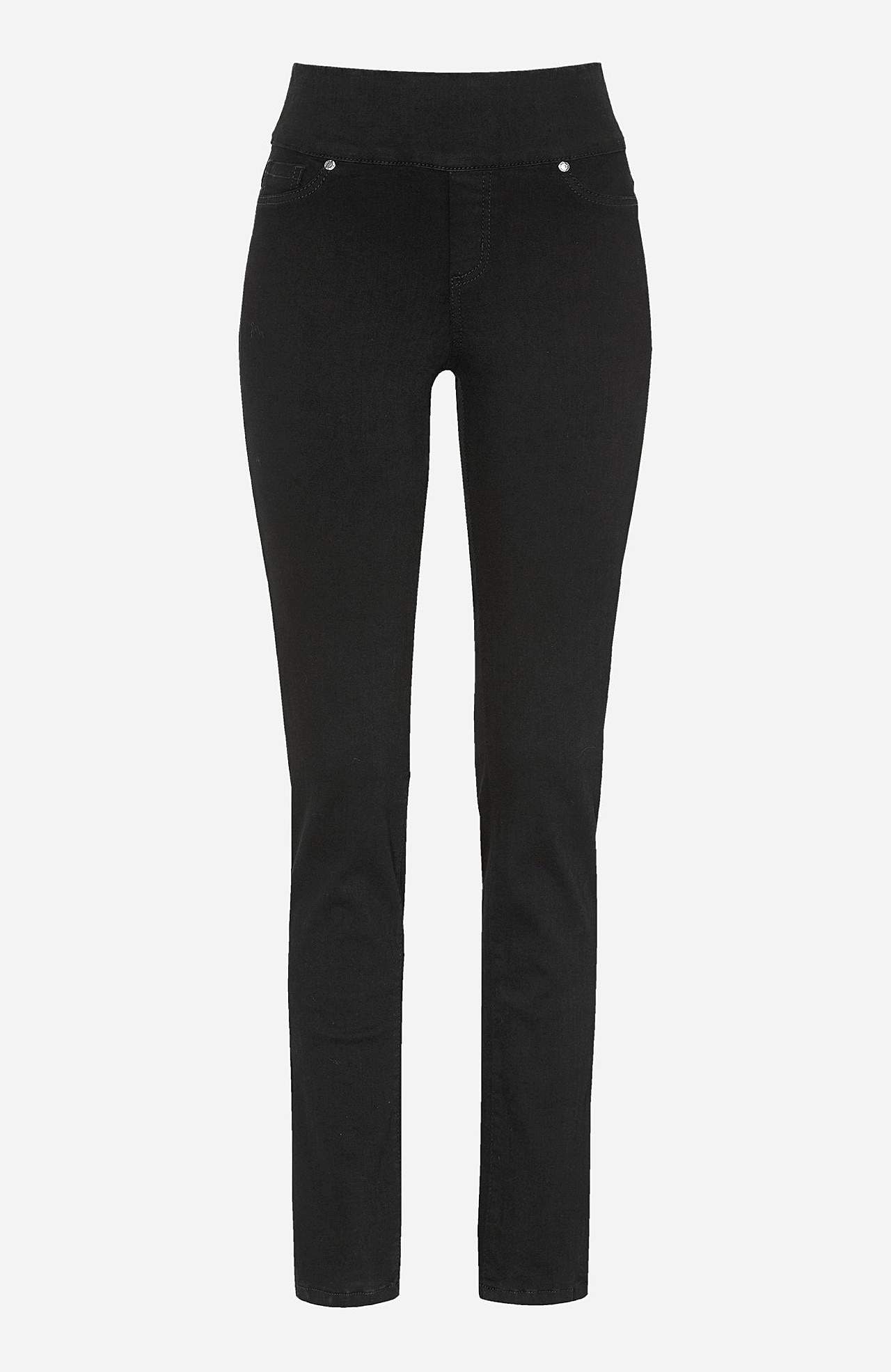 Stretchy jeggings med høy elastisk midje