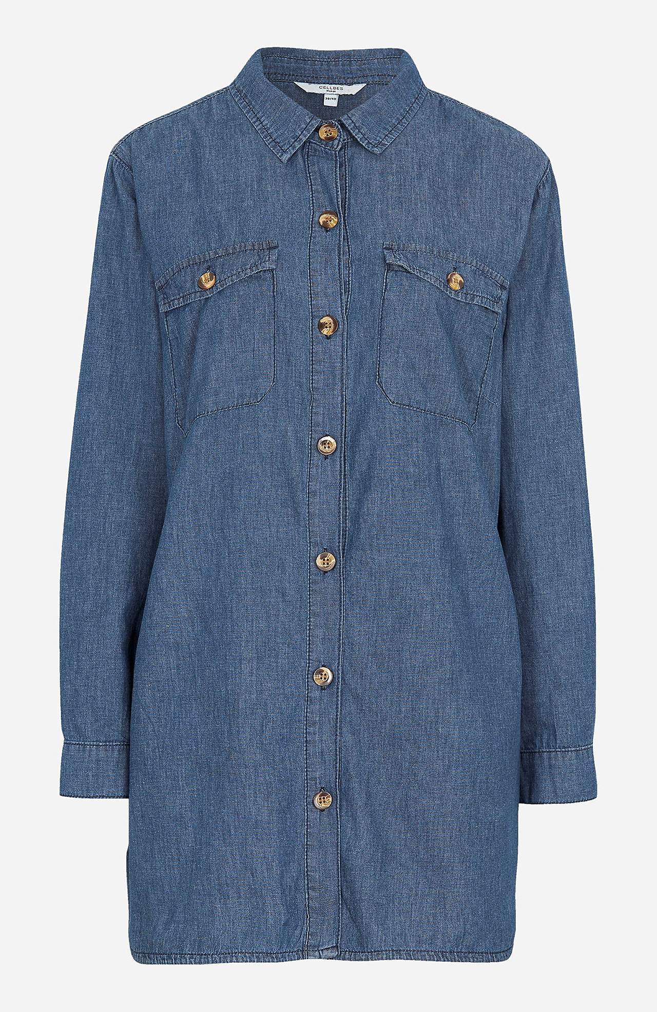Lang denimskjorte