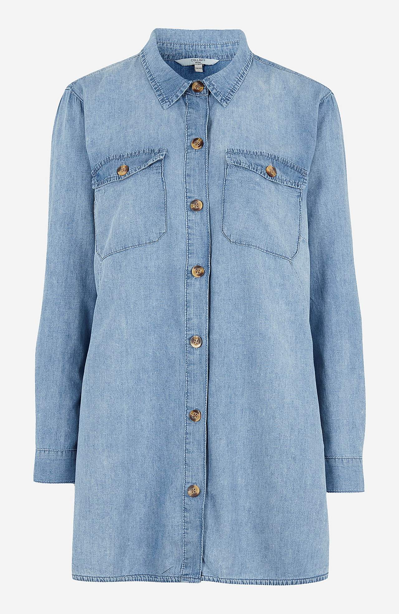 Lang denimskjorte