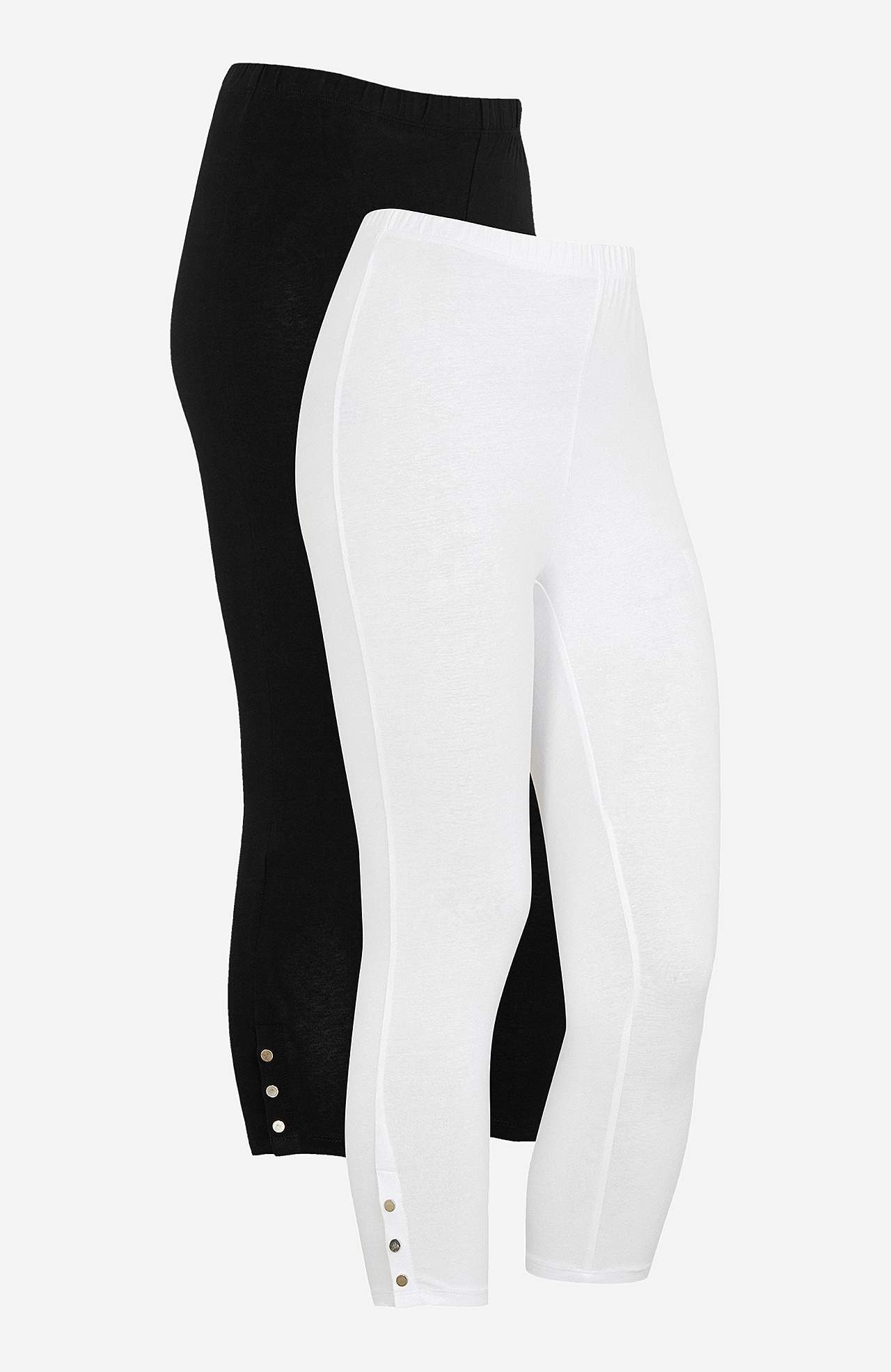 Caprileggings med fine knappedetaljer Milly 2-pack