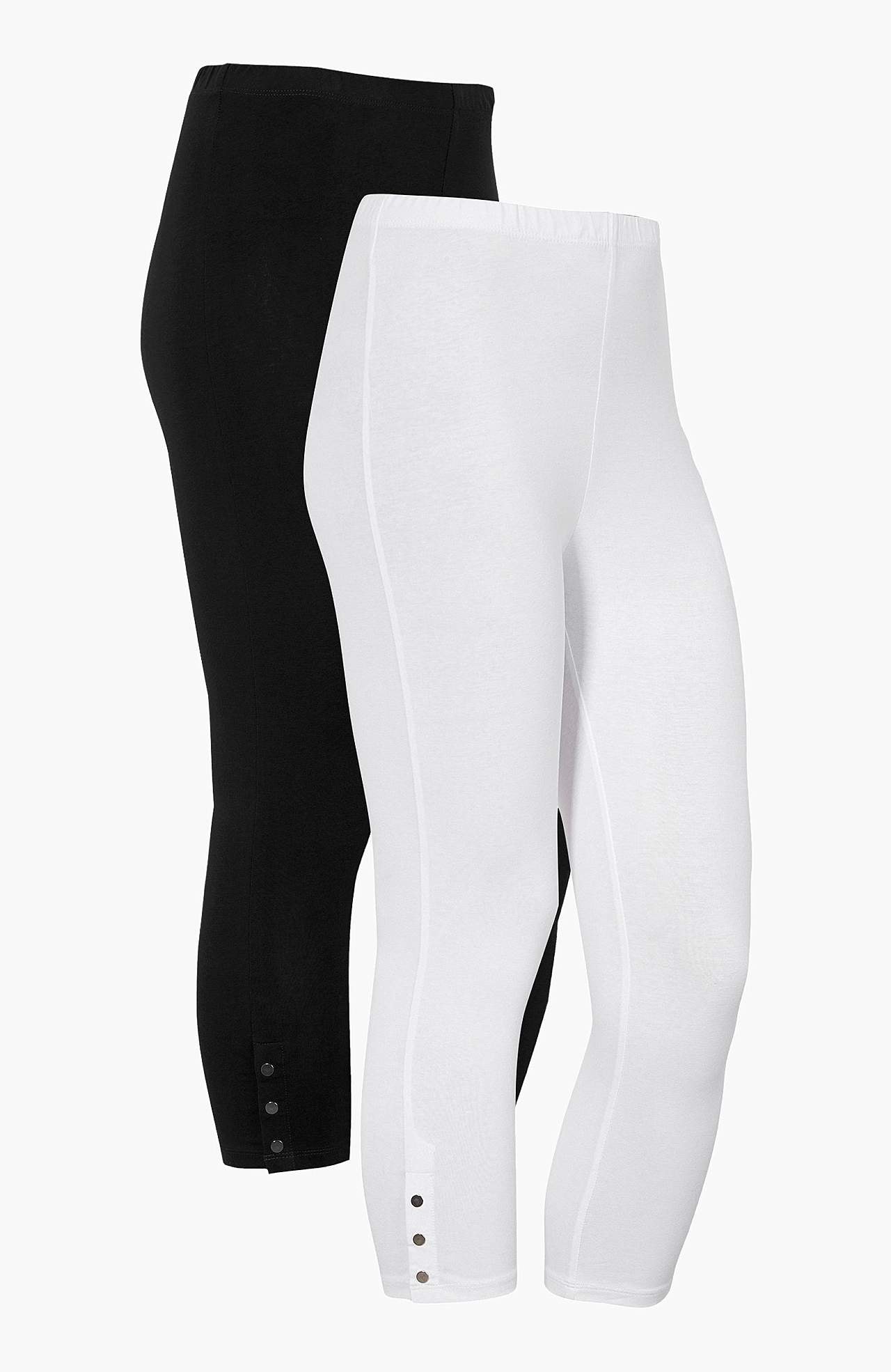 Caprileggings med fine knappedetaljer Milly 2-pack