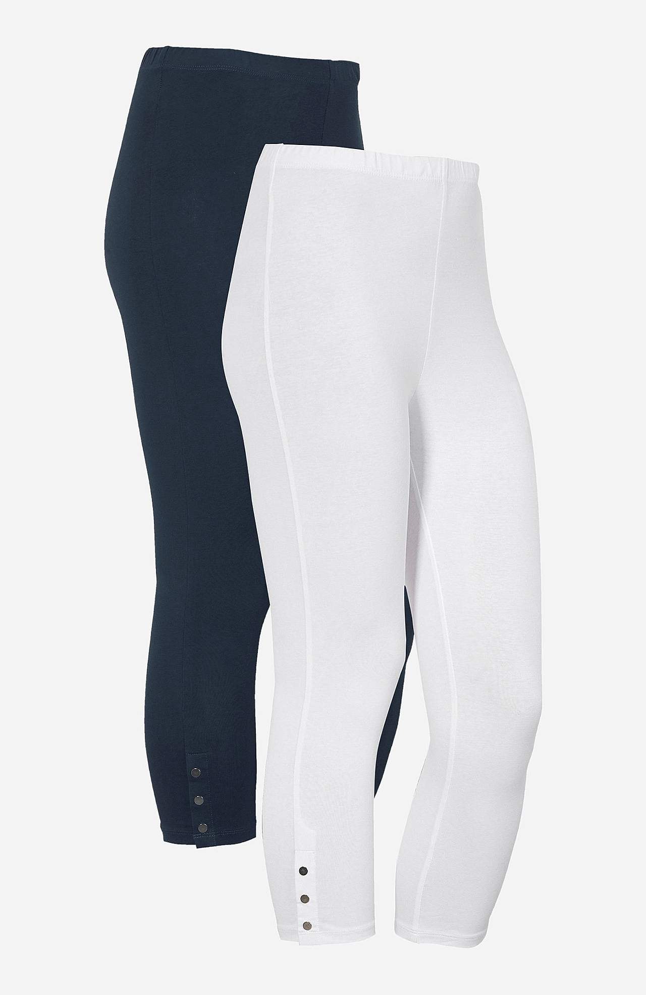 Caprileggings med fine knappedetaljer Milly 2-pack