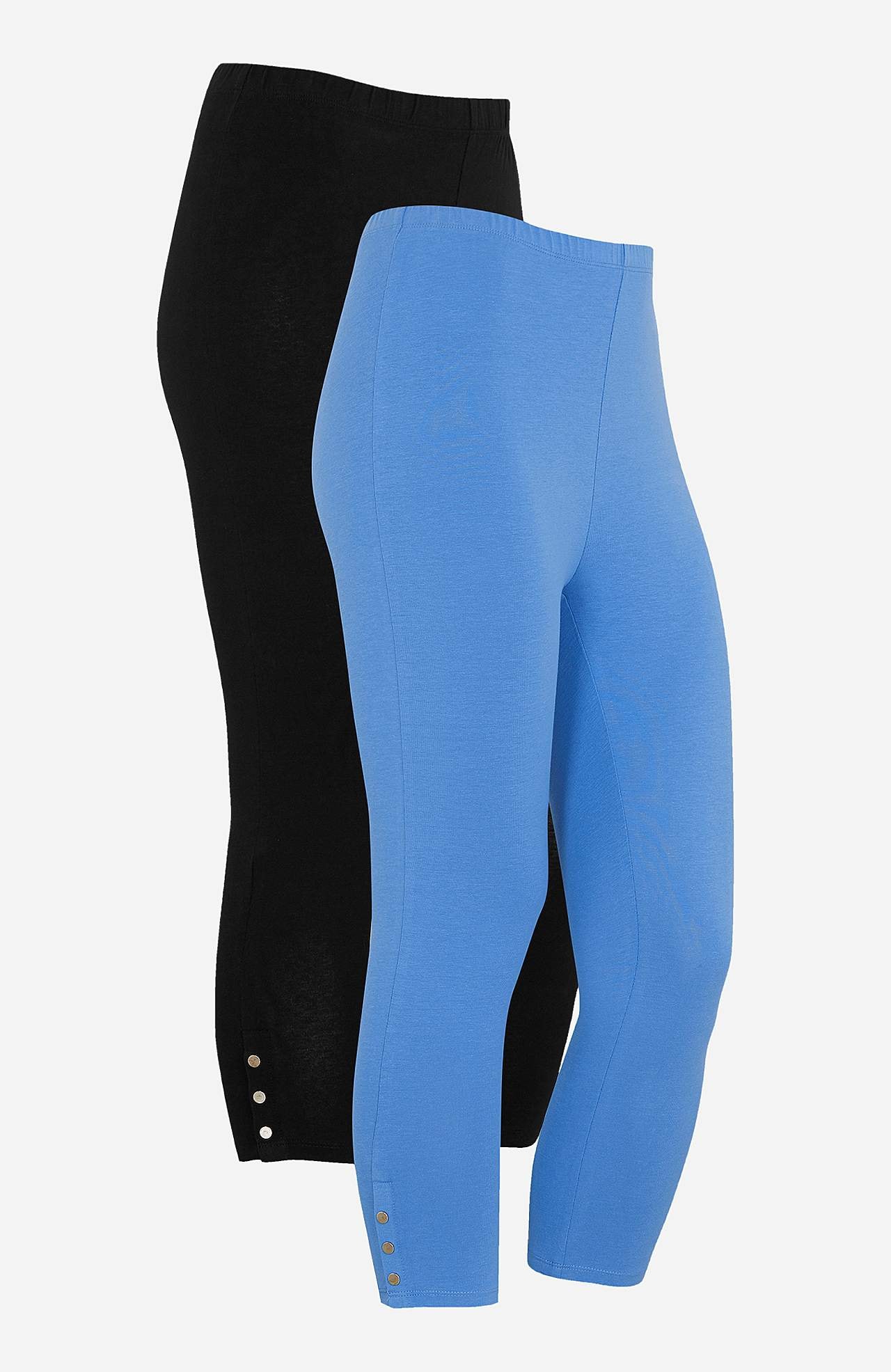 Caprileggings med fine knappedetaljer Milly 2-pack