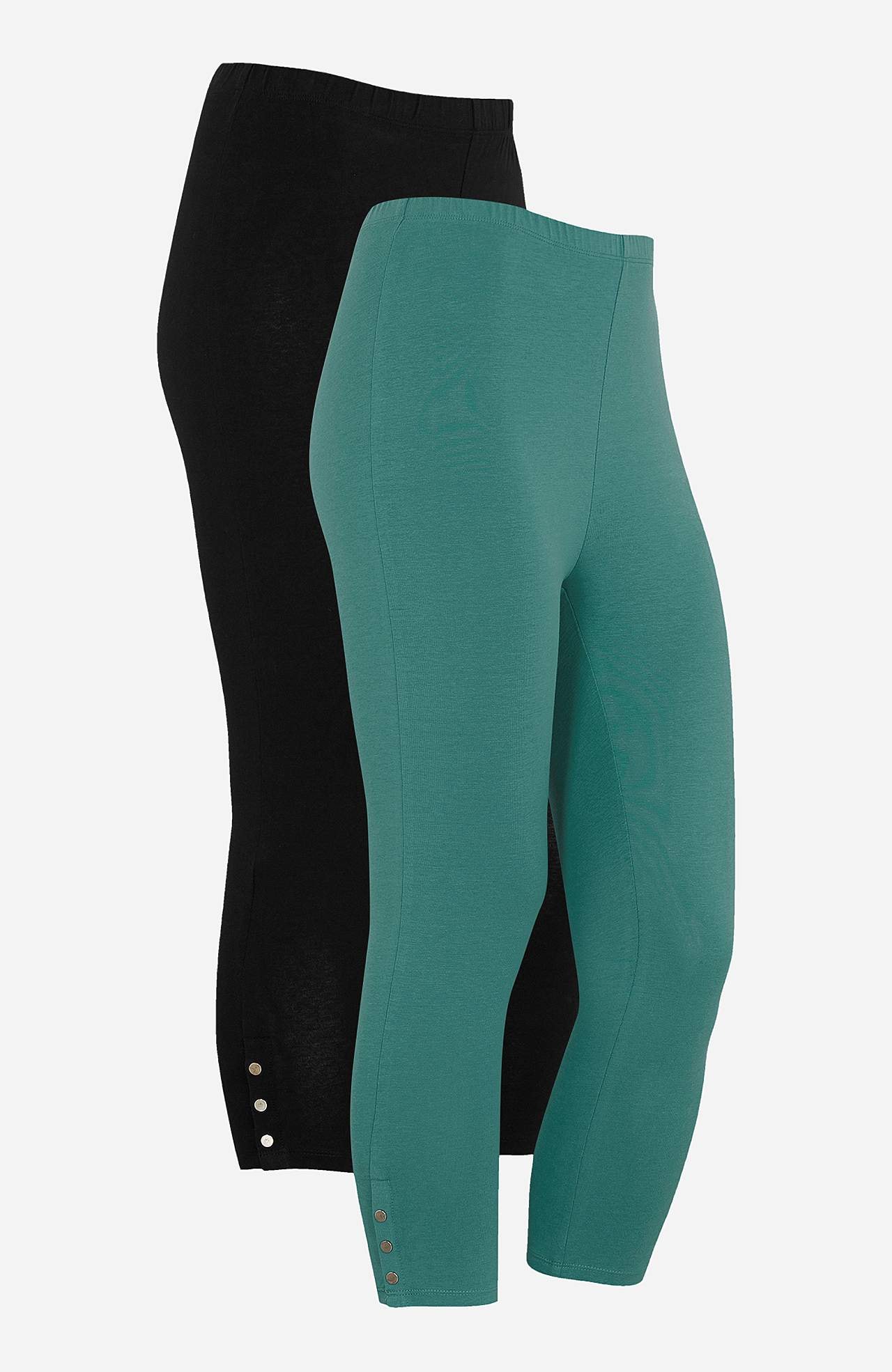 Caprileggings med fine knappedetaljer Milly 2-pack