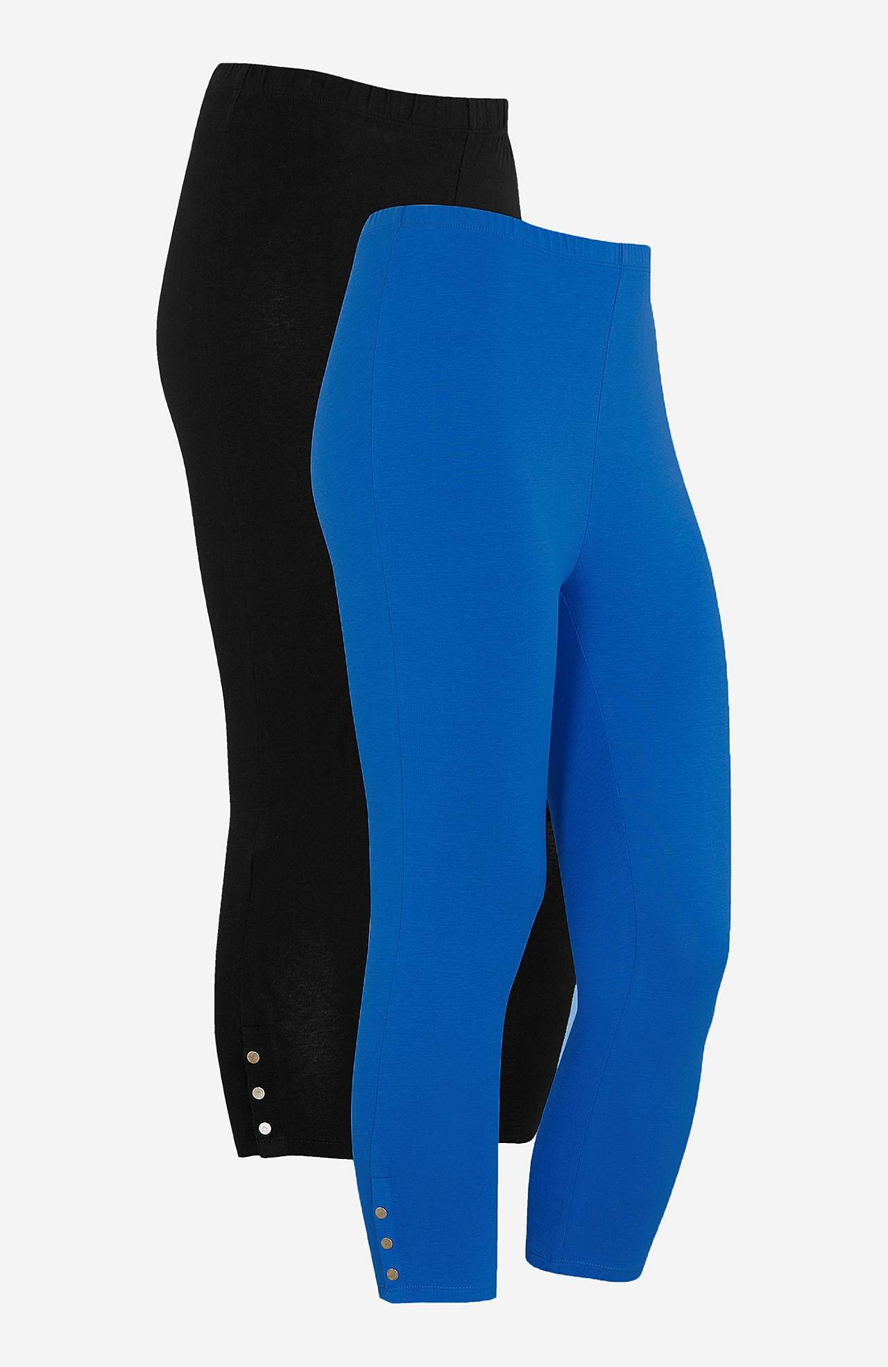 Caprileggings med fine knappedetaljer Milly 2-pack