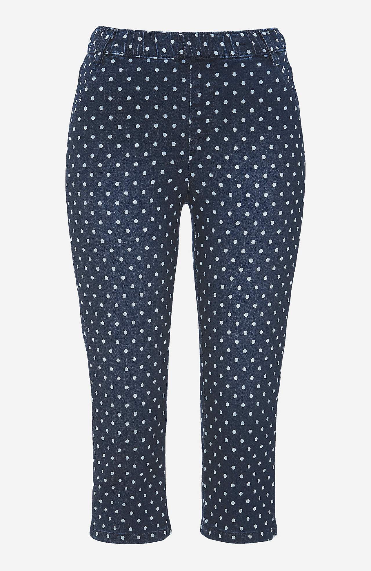 Komfortabel caprijeggings med prikket