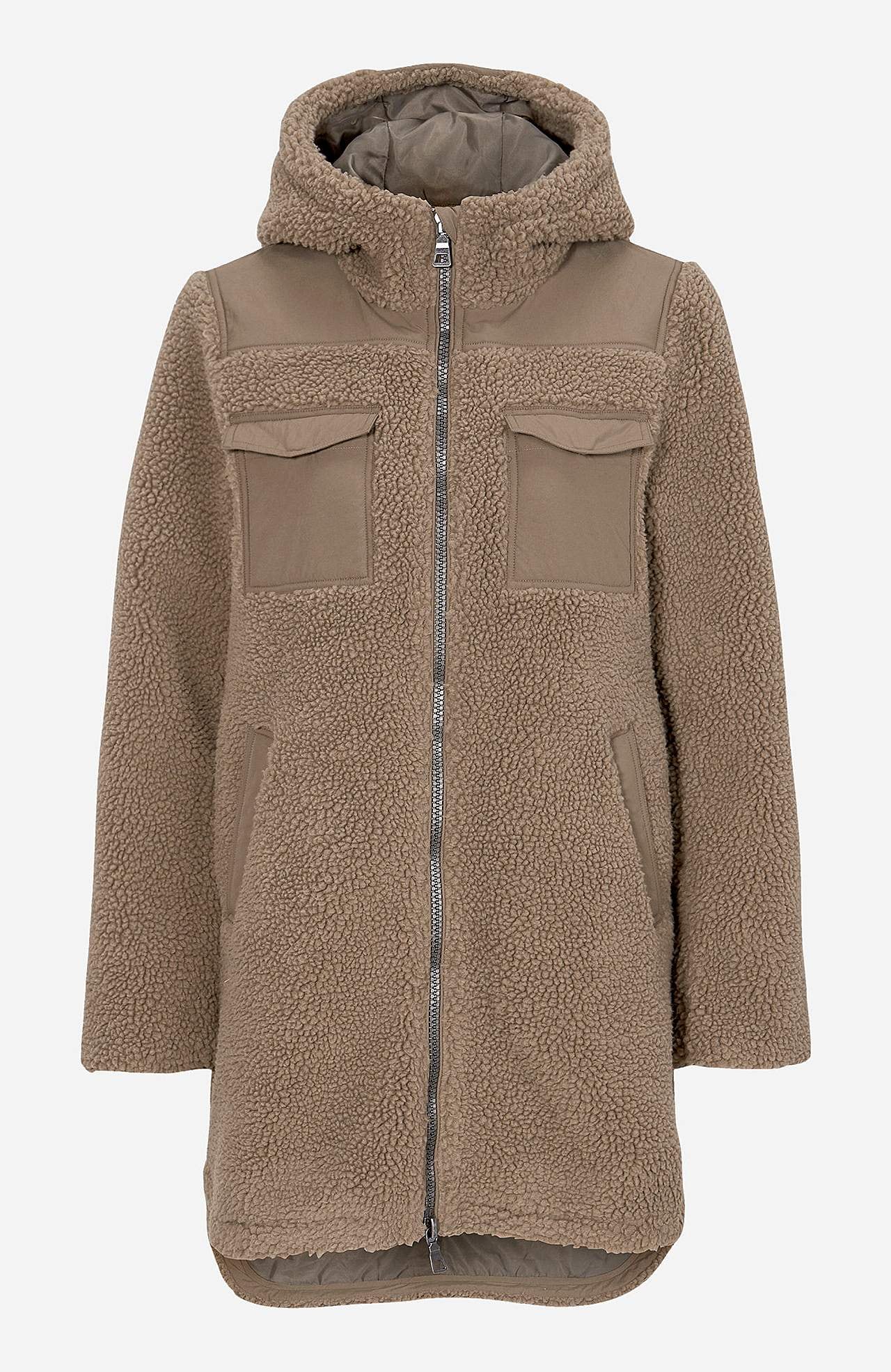 Jakke i trendy teddystoff