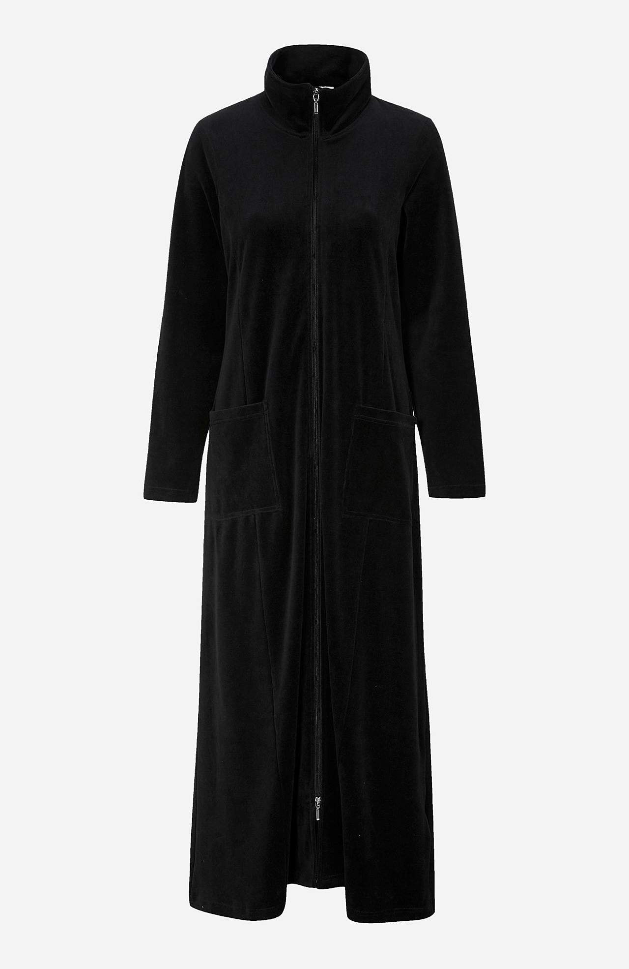 Lang morgenkåpe i velour
