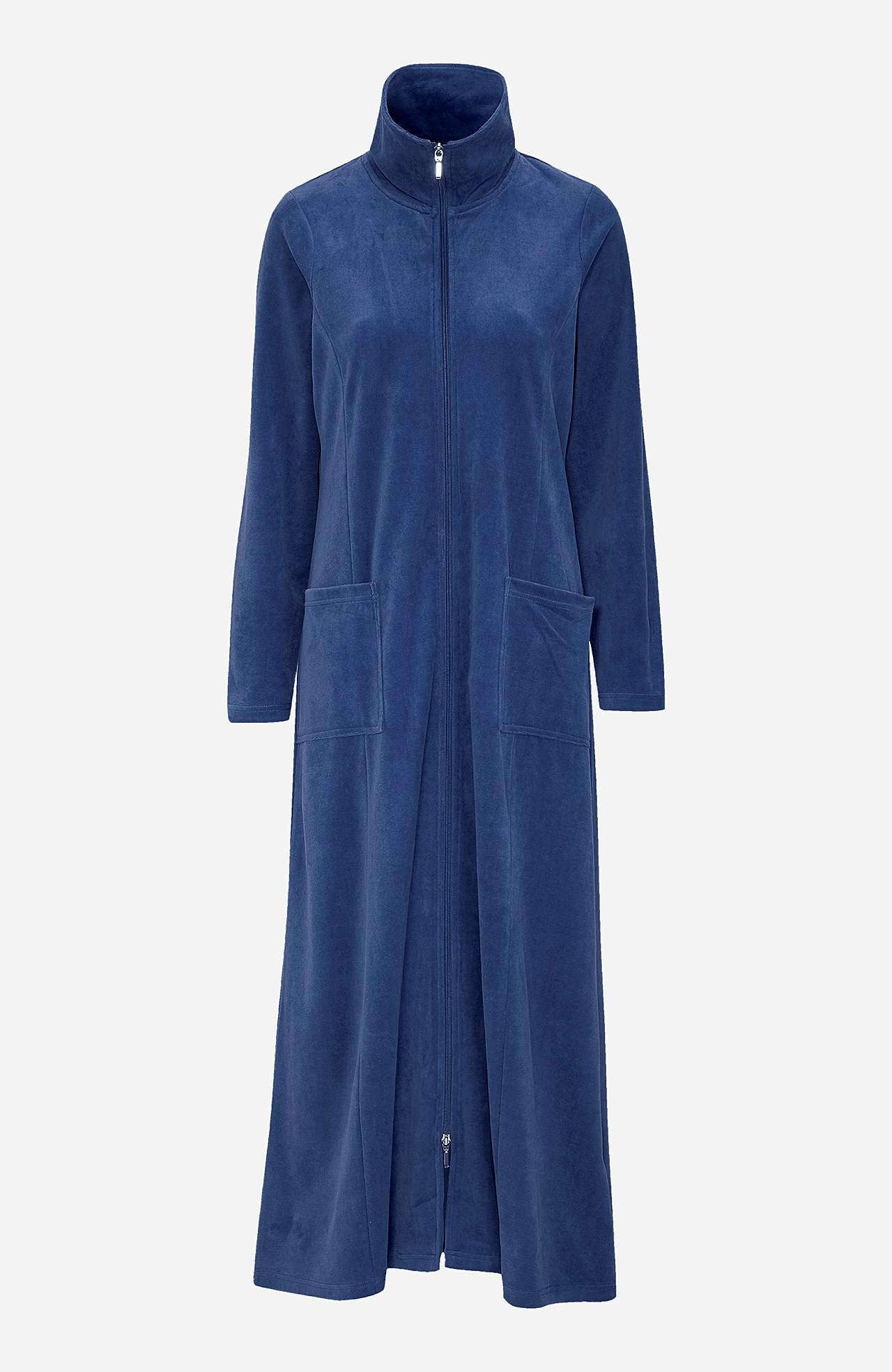 Lang morgenkåpe i velour