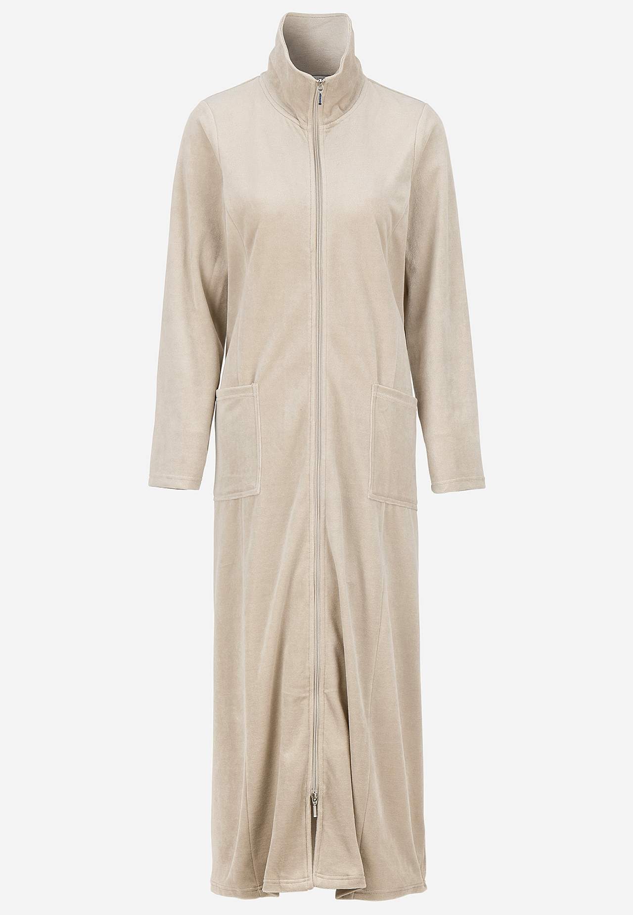 Lang morgenkåpe i velour
