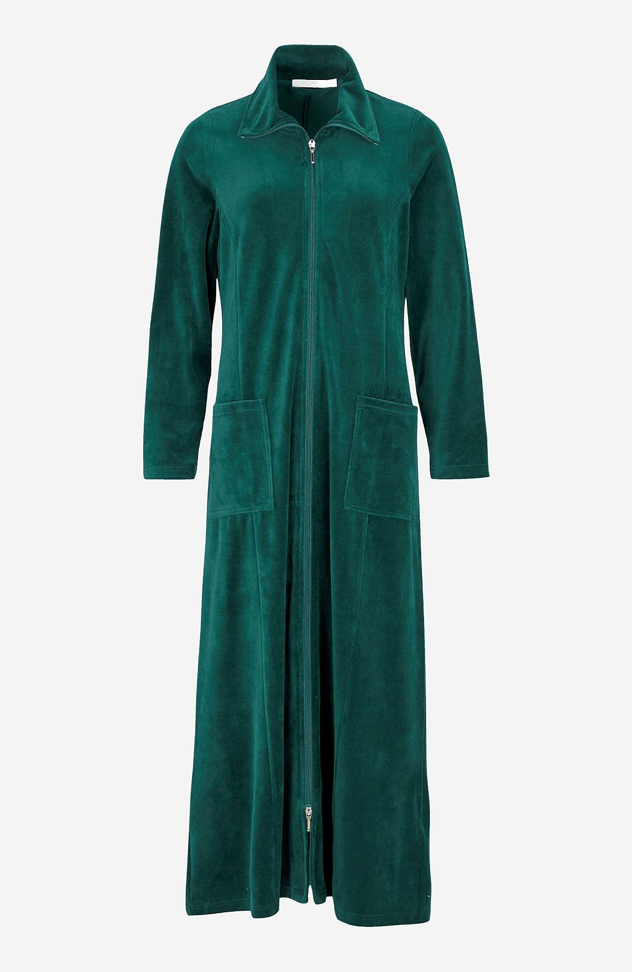 Lang morgenkåpe i velour