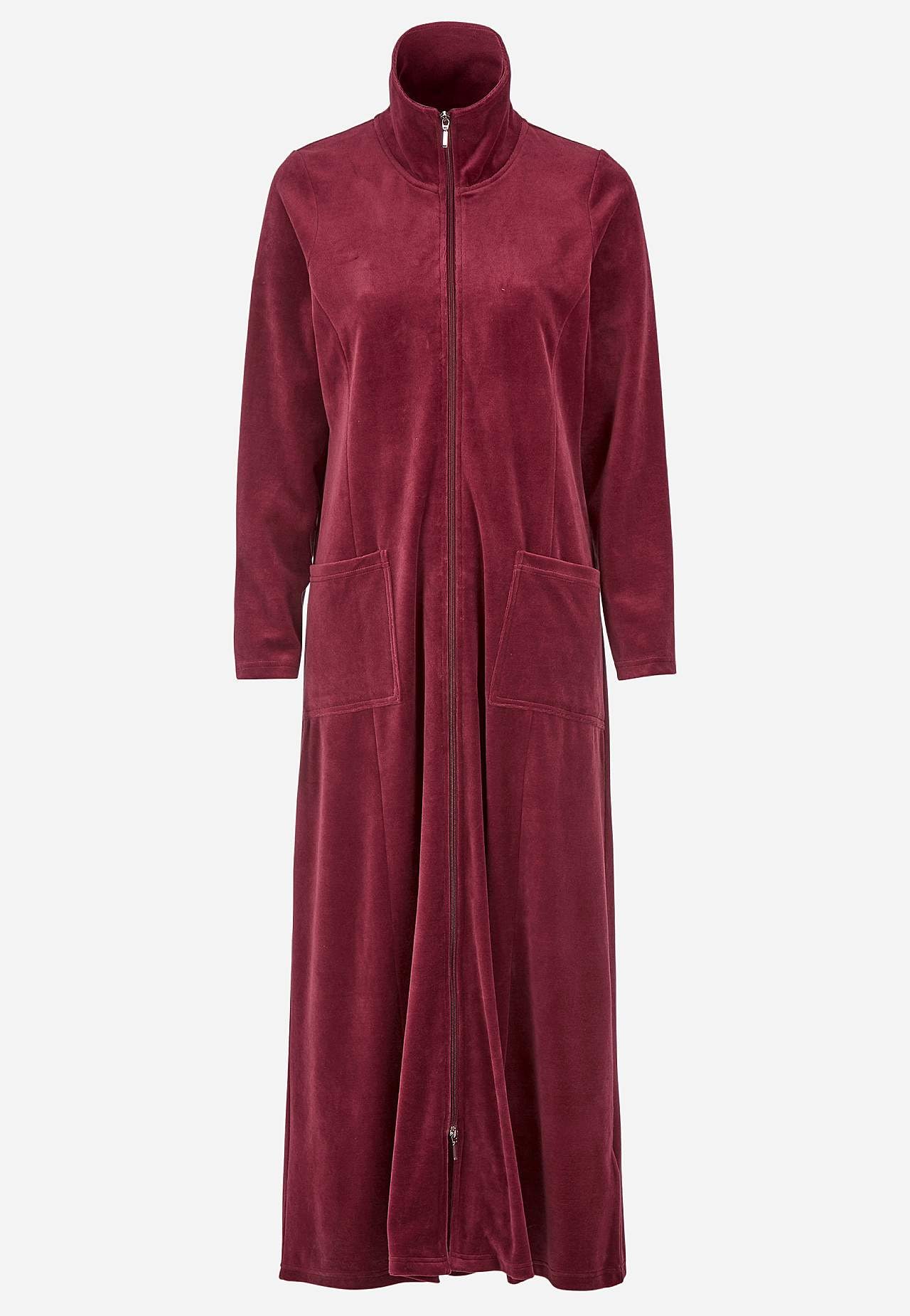Lang morgenkåpe i velour
