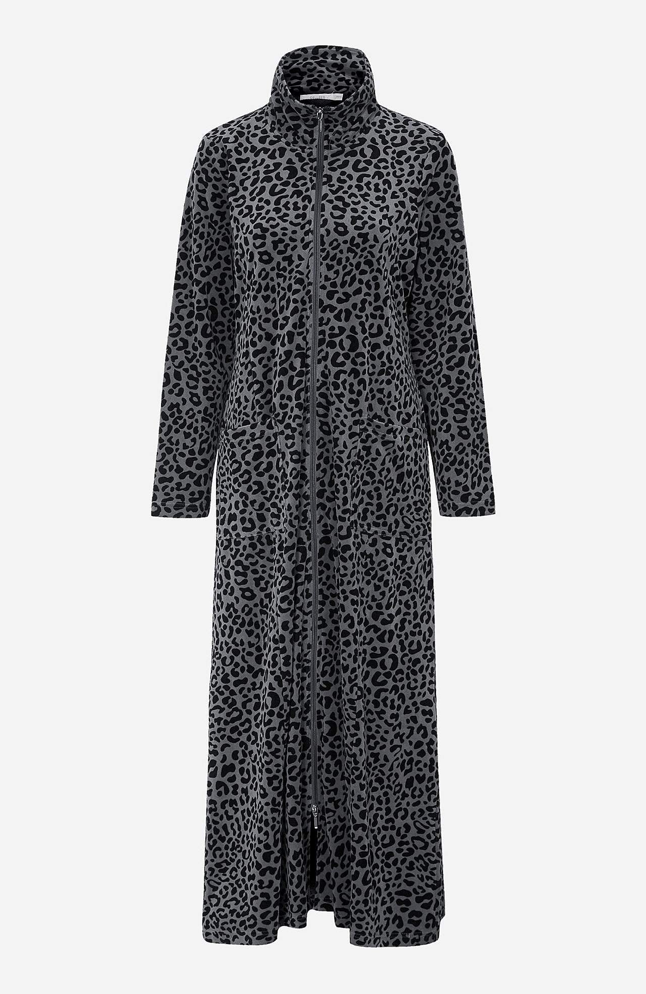 Lang morgenkåpe i velour