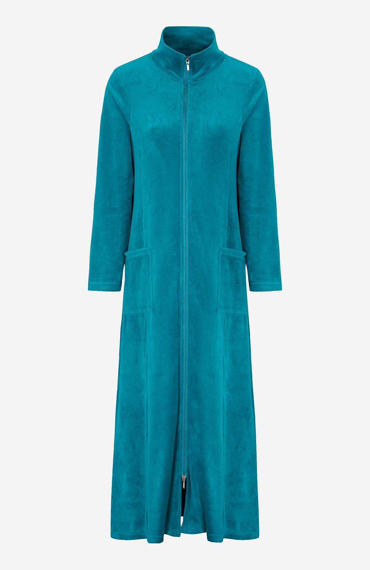 Lang morgenkåpe i velour
