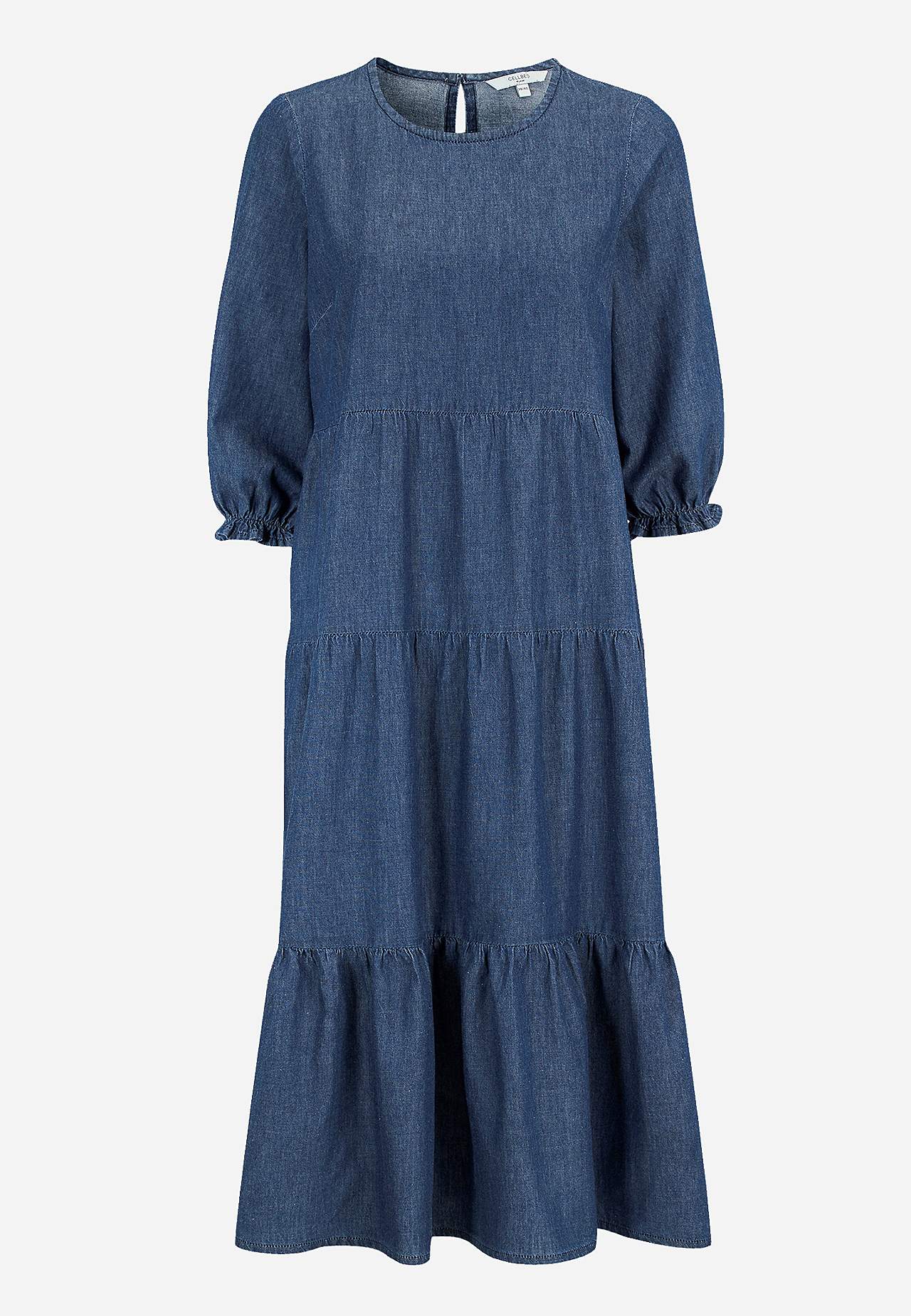 Denimkjole med volanger