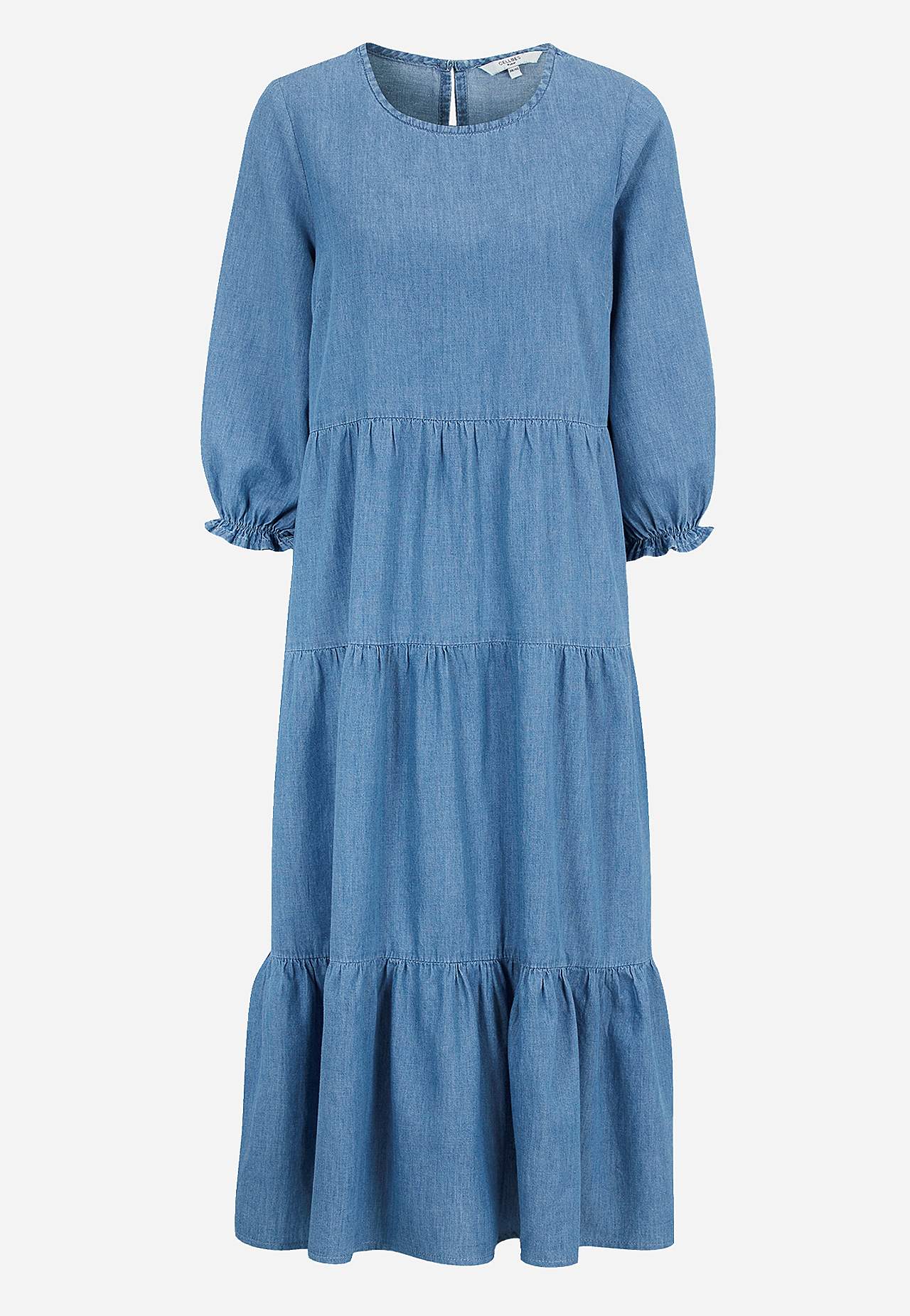 Denimkjole med volanger