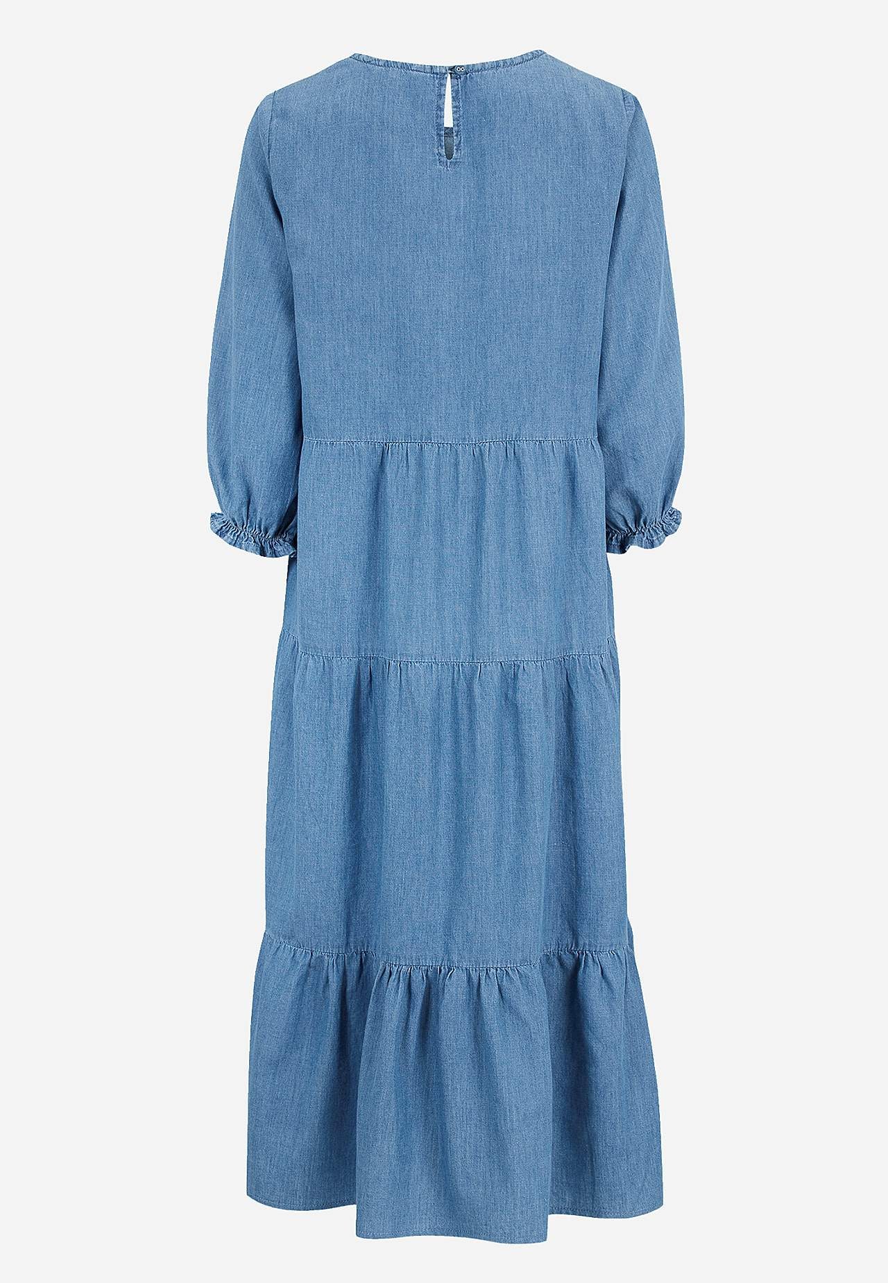 Denimkjole med volanger