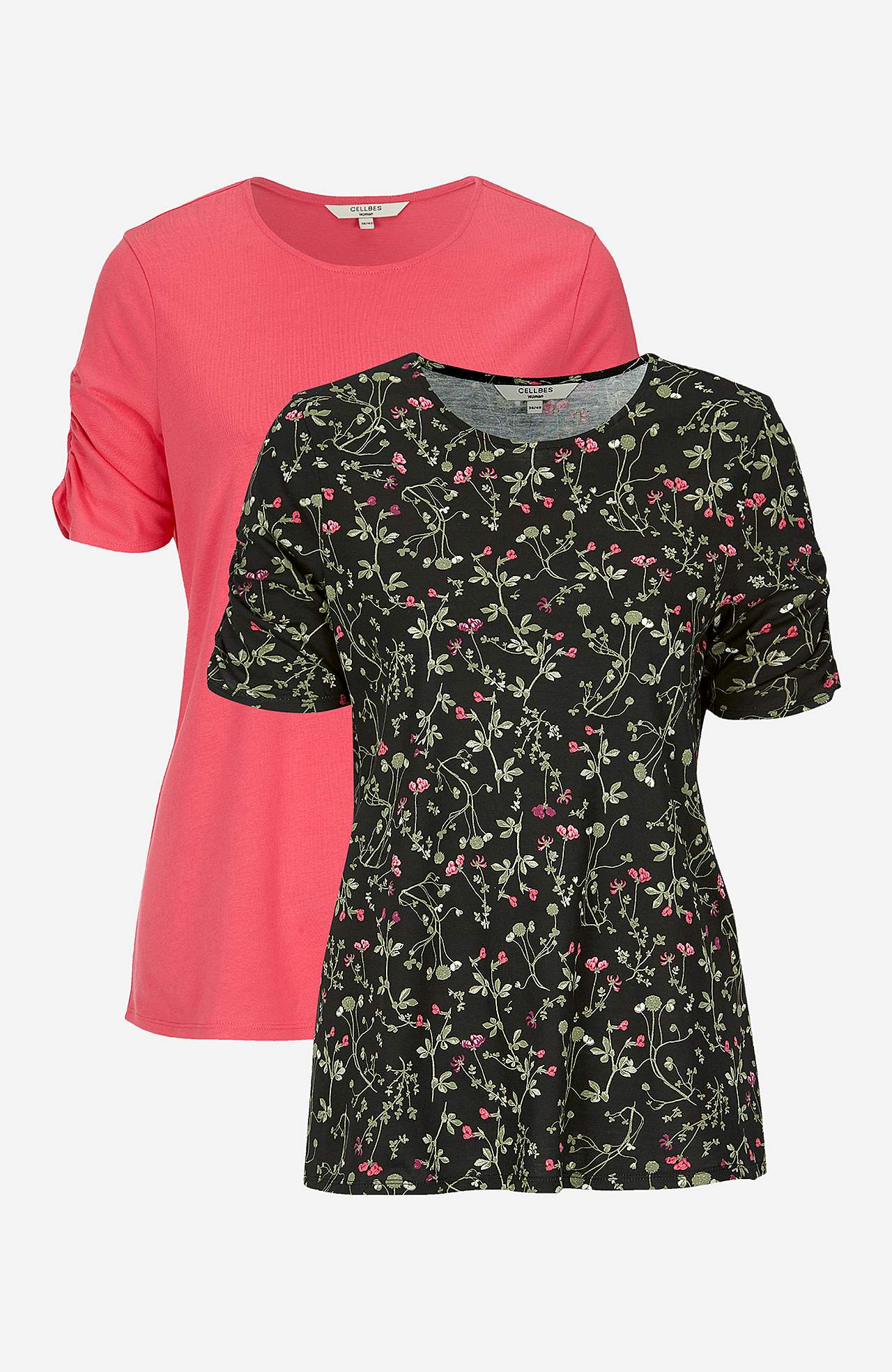 Jerseytopp med samlede ermer Amelia 2-pack