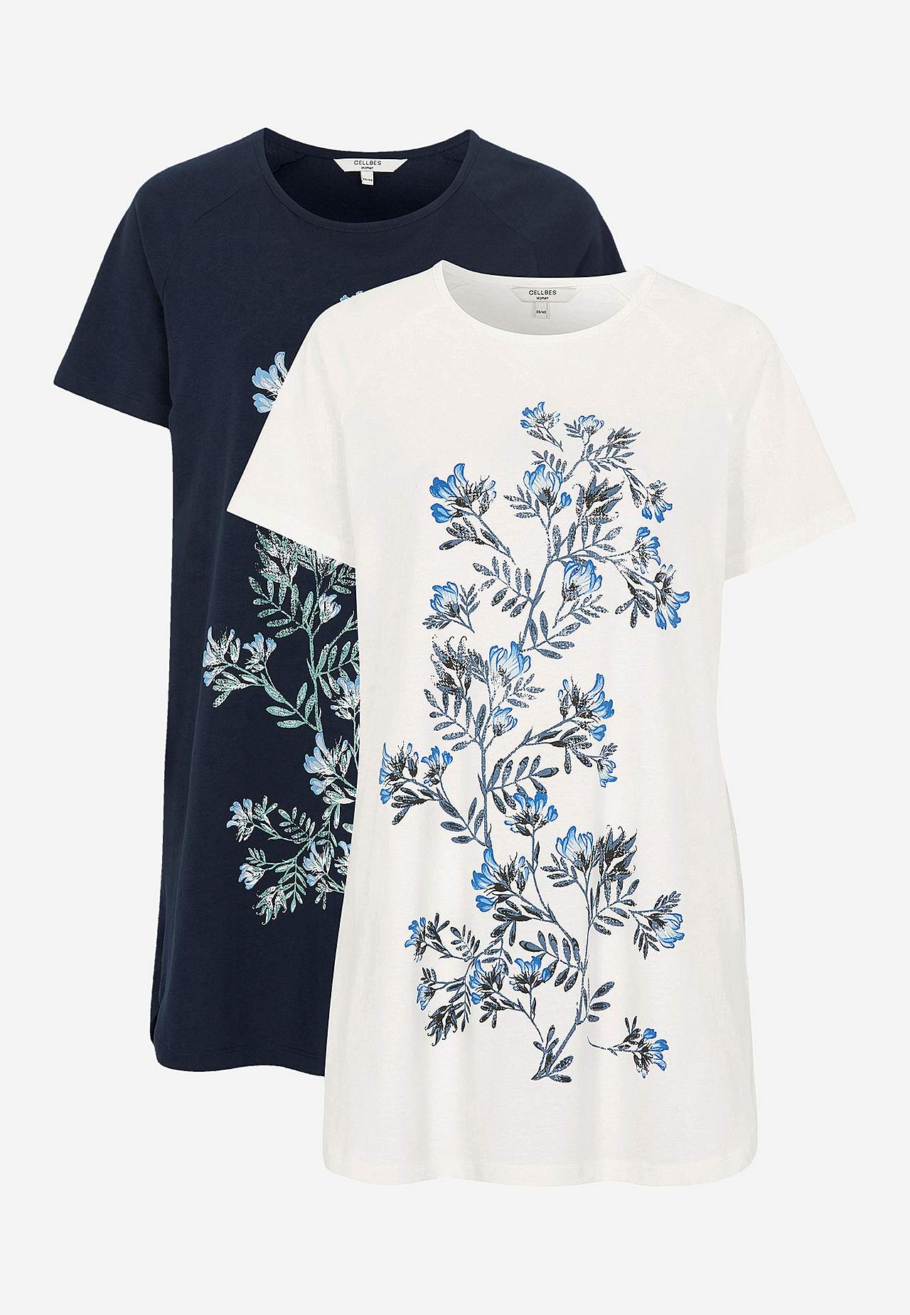 Mønstrede jerseytunikaer Ylva 2-pack