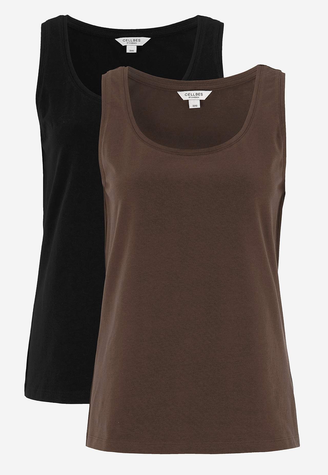 Singlet i myk, økologisk bomull 2-pack