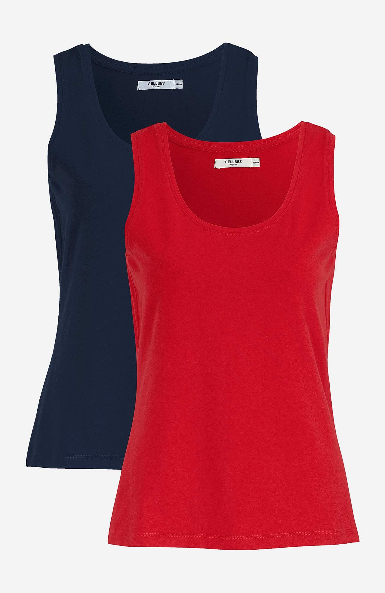 Singlet i myk, økologisk bomull 2-pack