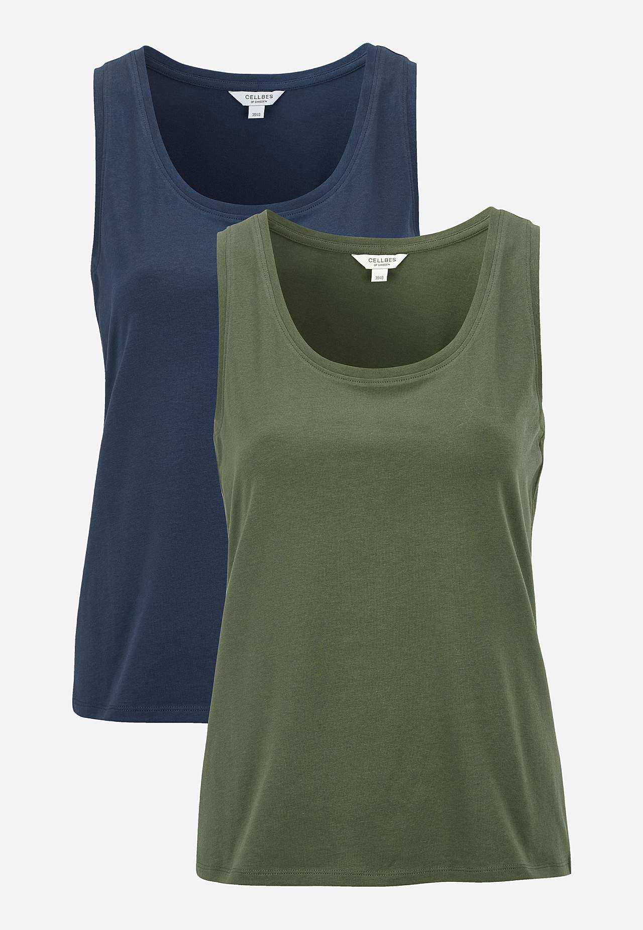 Singlet i myk, økologisk bomull 2-pack