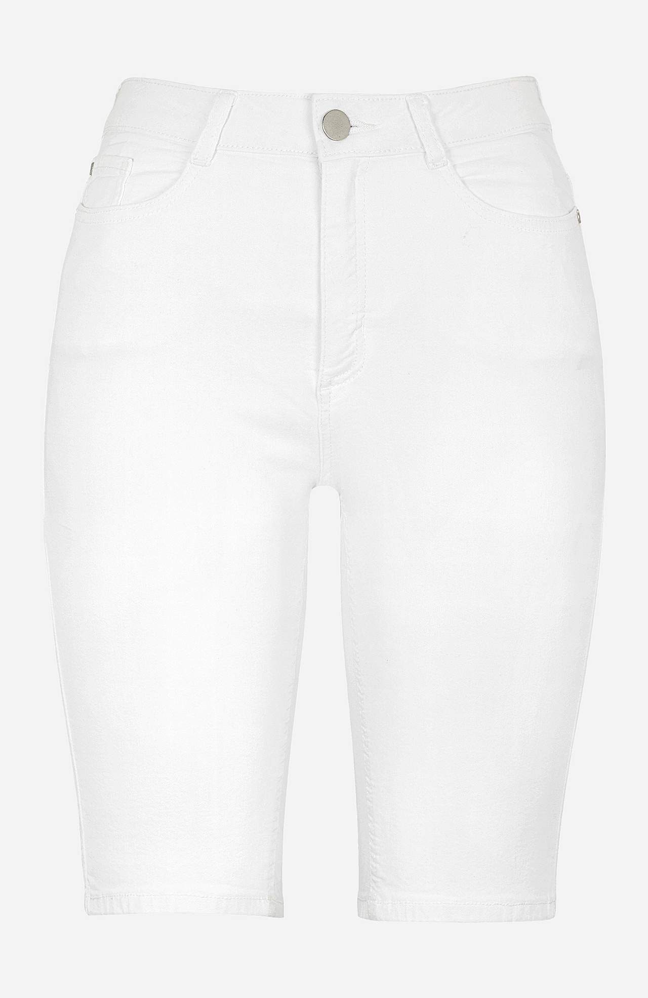 Stretchy jeans-shorts med langt bein Ella