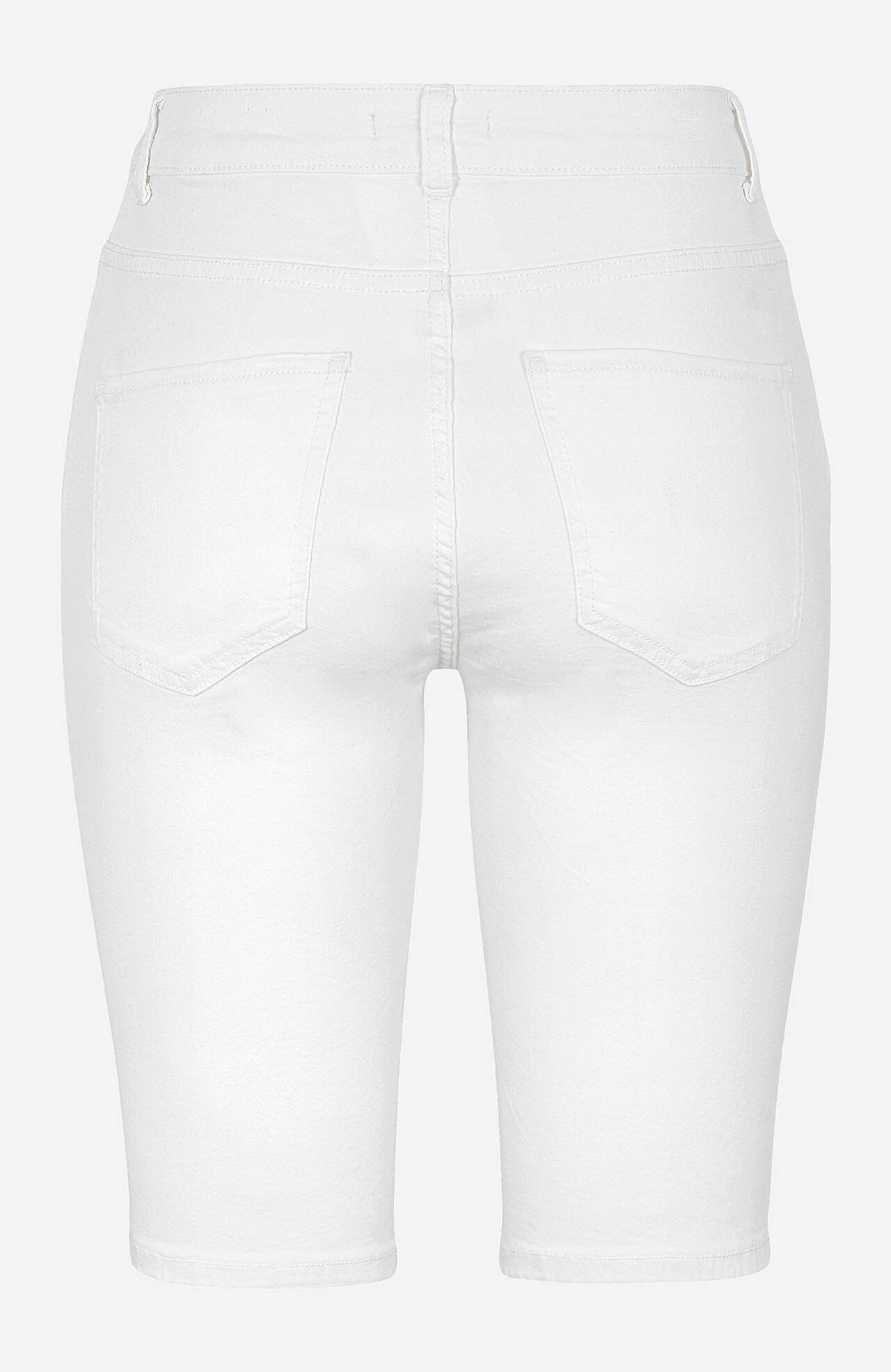Stretchy jeans-shorts med langt bein Ella