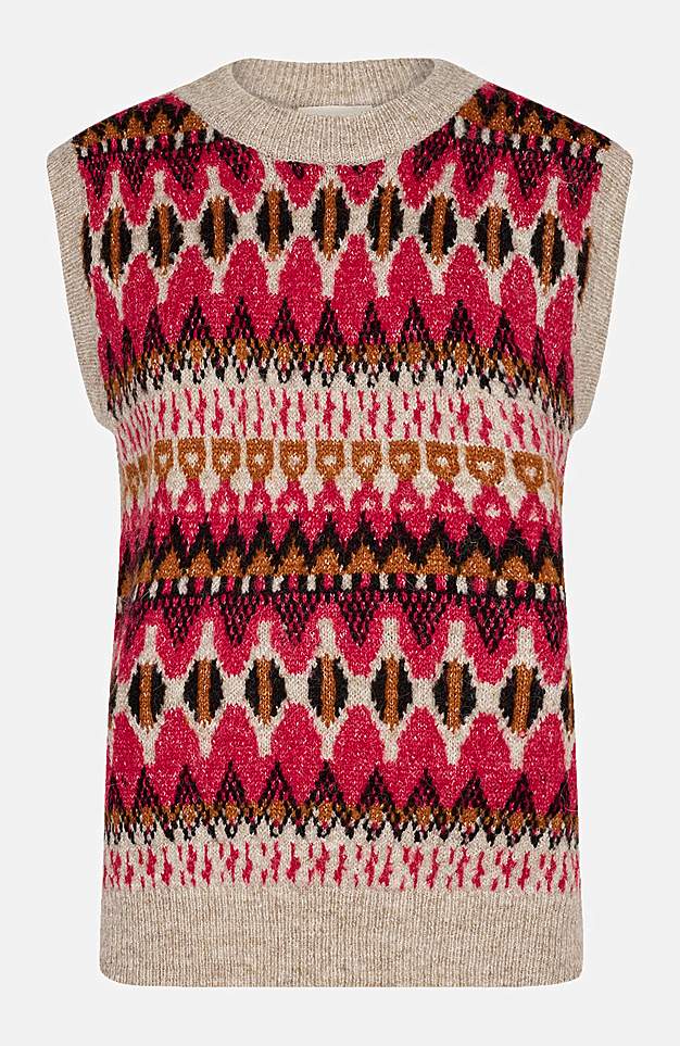 Mønsterstrikket vest Merla