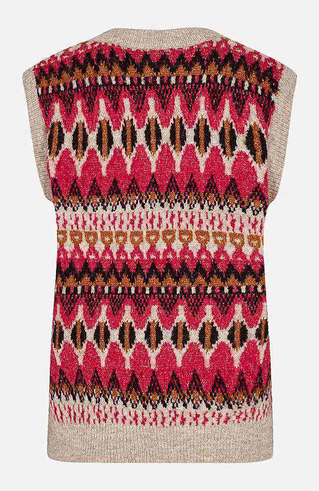 Mønsterstrikket vest Merla