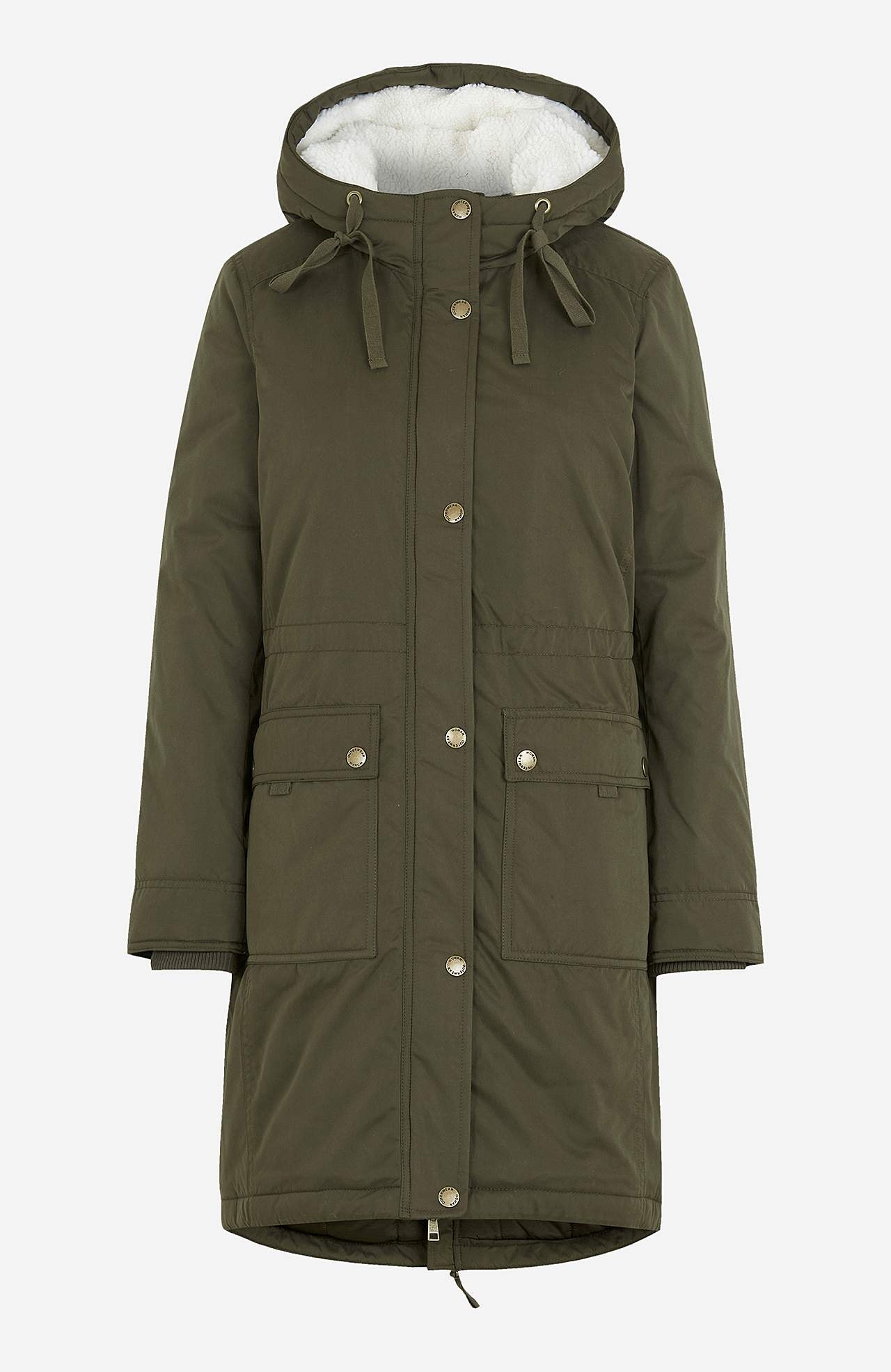 Parkas med fôret med lo hette