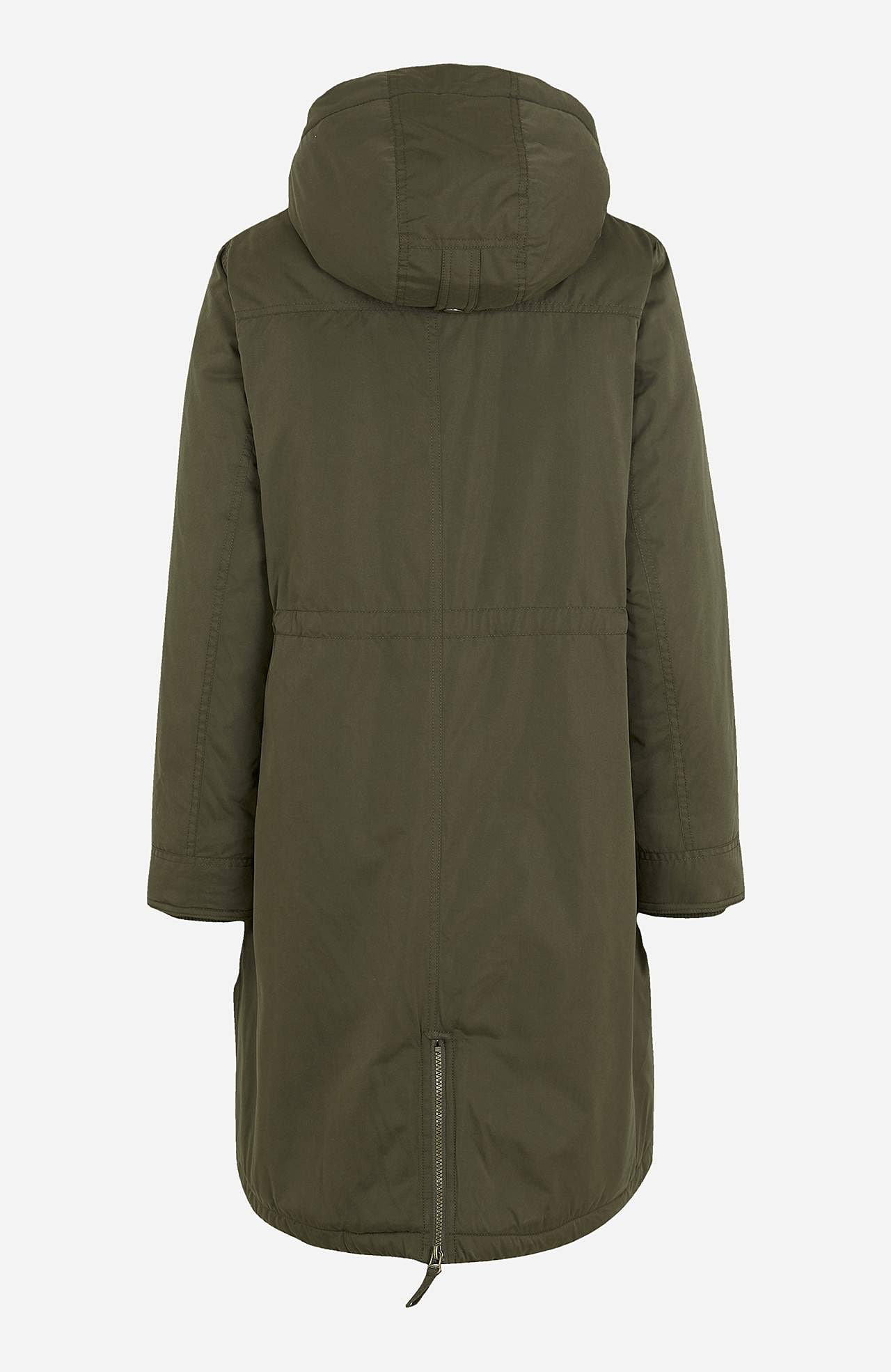Parkas med fôret med lo hette
