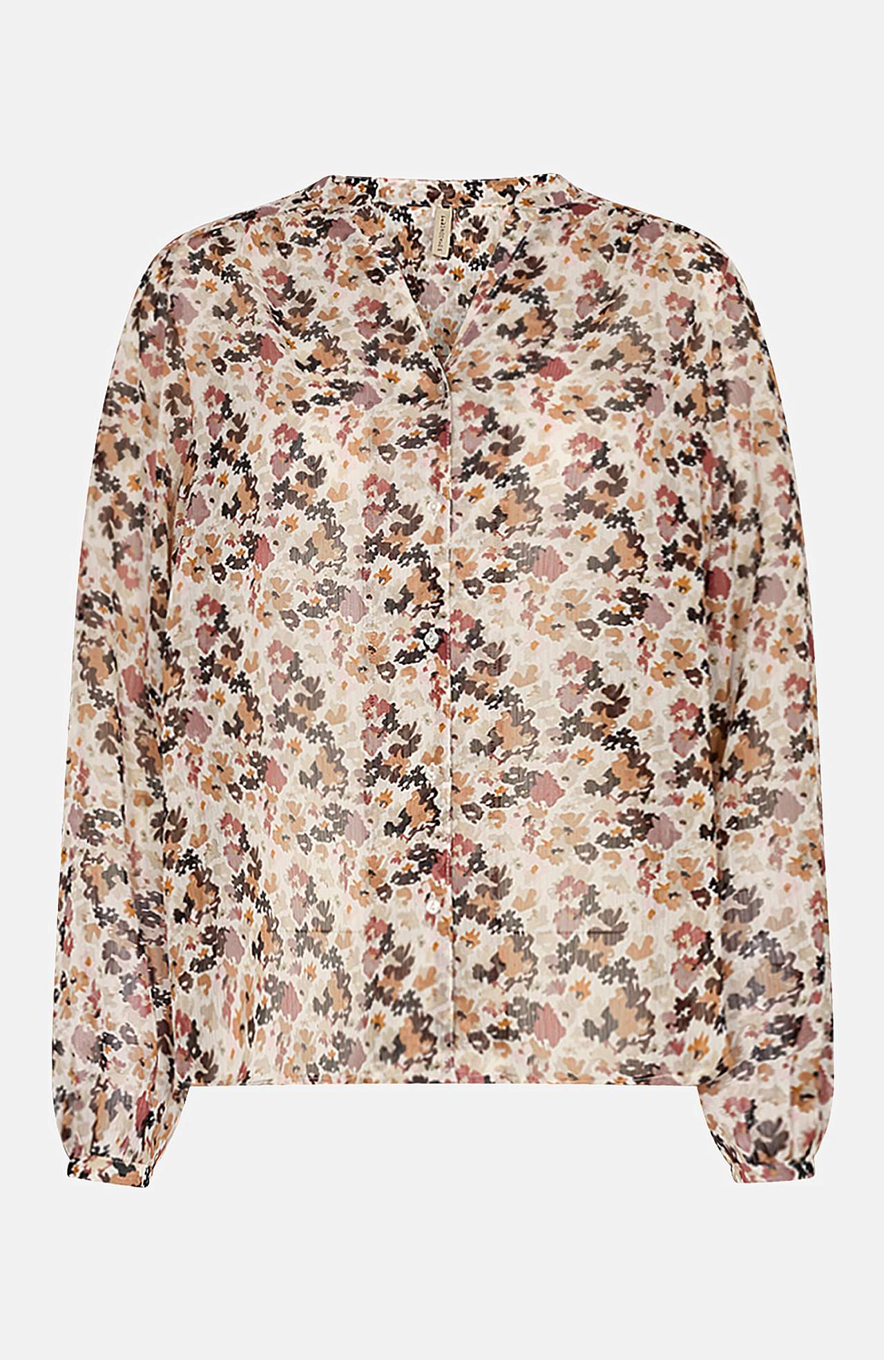 Mønstret chiffonbluse Elisa