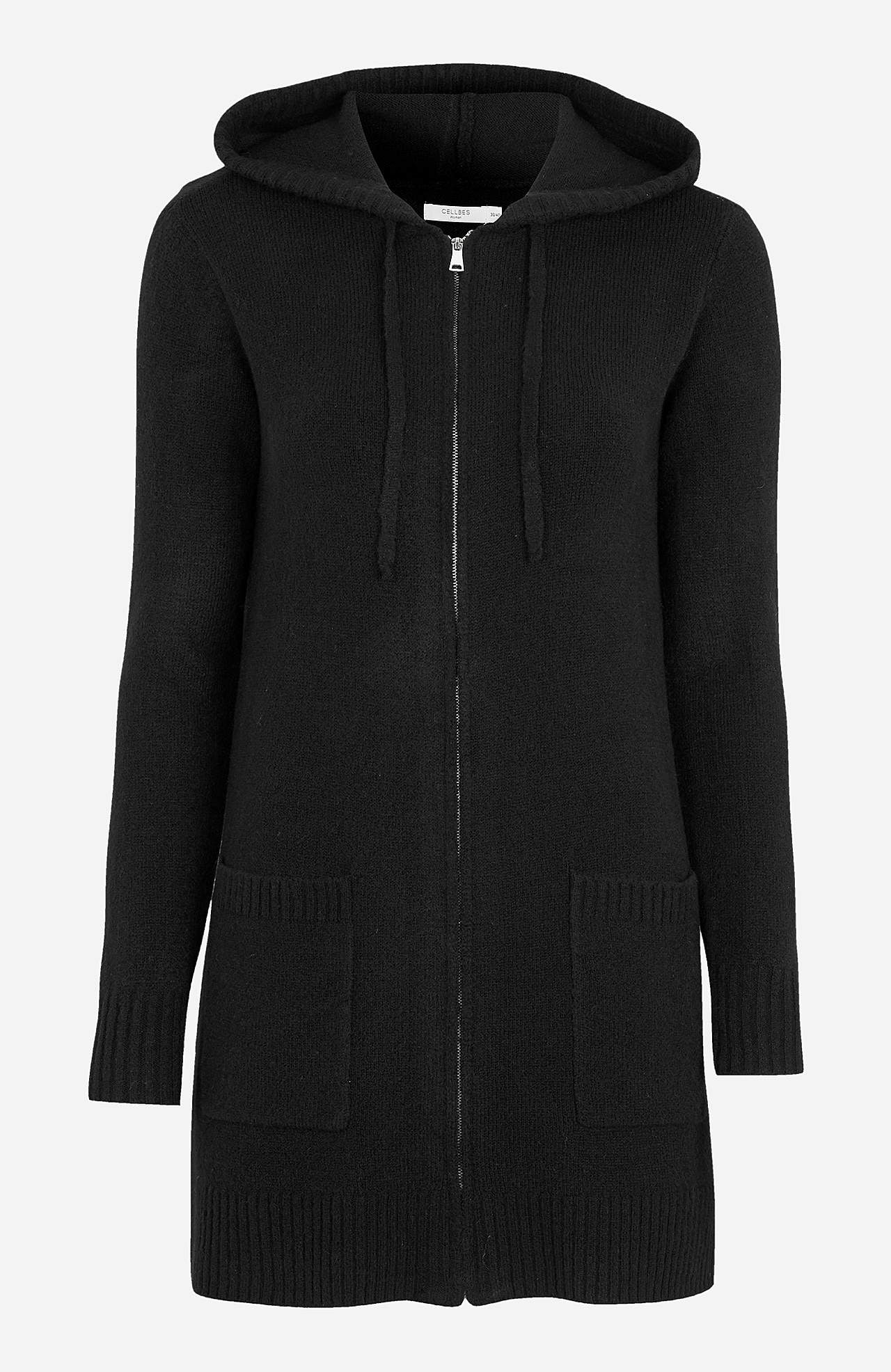 Myk cardigan med hette Evelyn