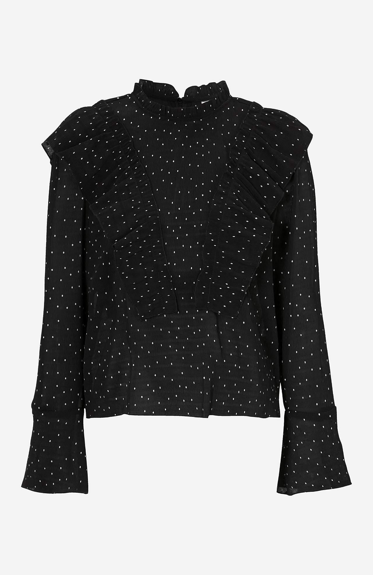 Volangbluse med prikket Miggo