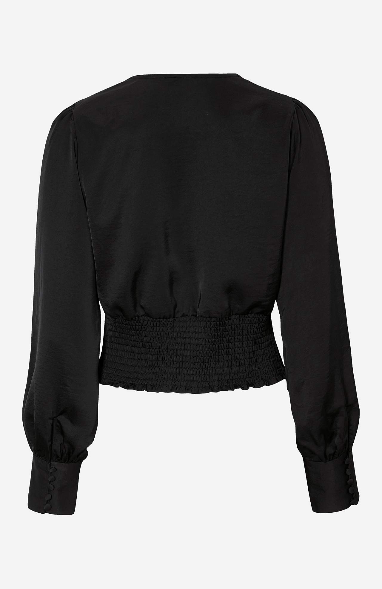 Satengbluse med drapering Pamela